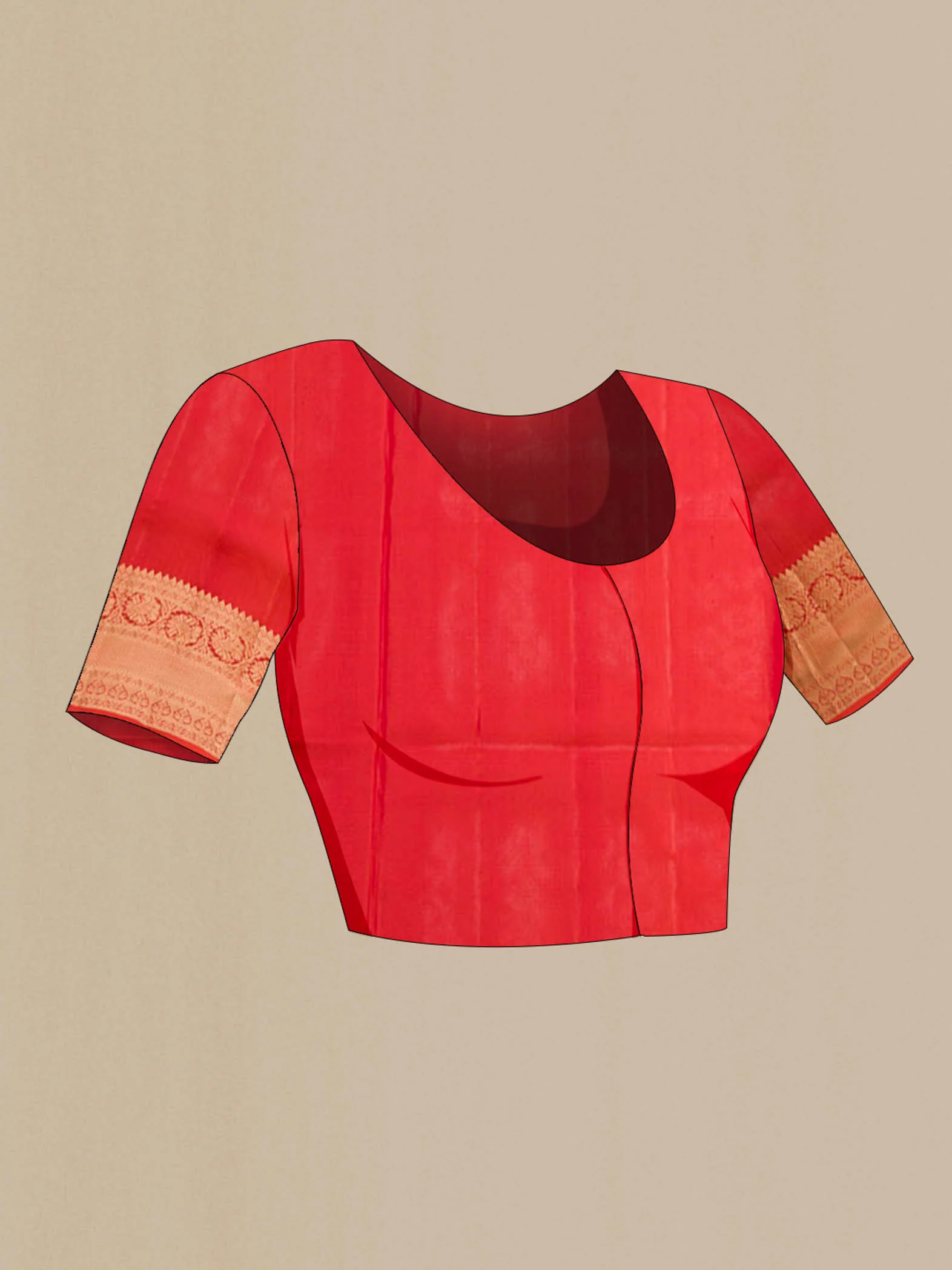 Orange Soft Silk Saree - Image 4