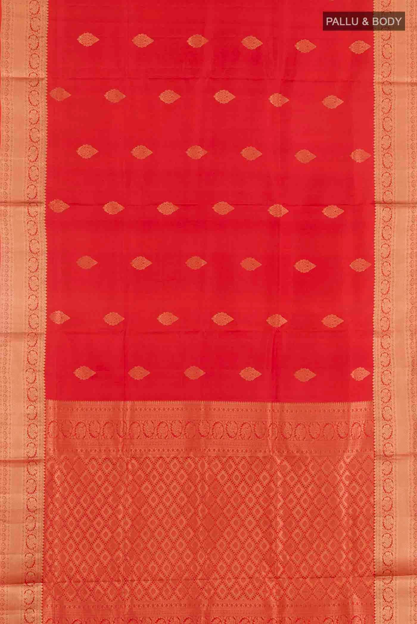Orange Soft Silk Saree - Image 5