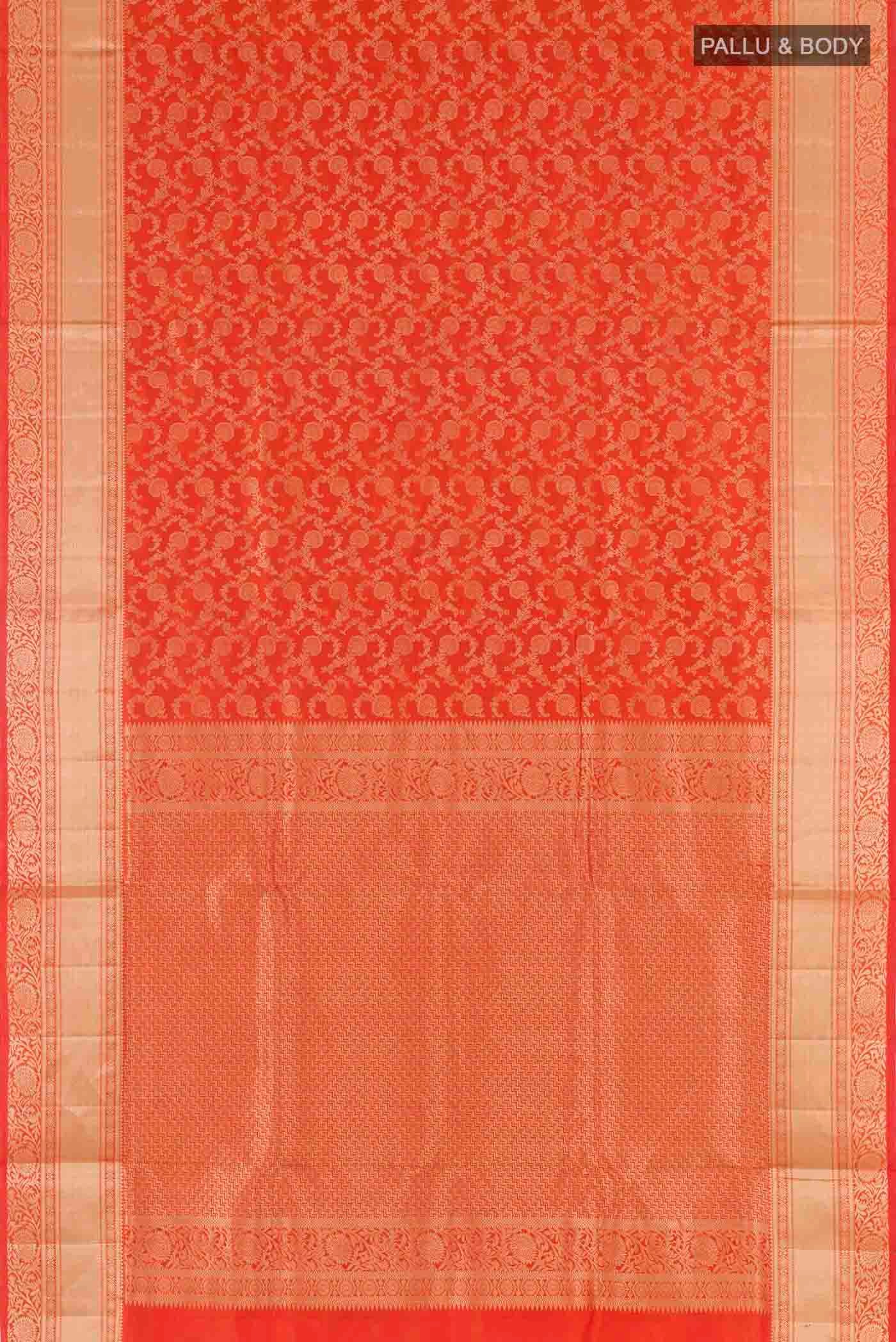 Orange Soft Silk Saree - Image 3