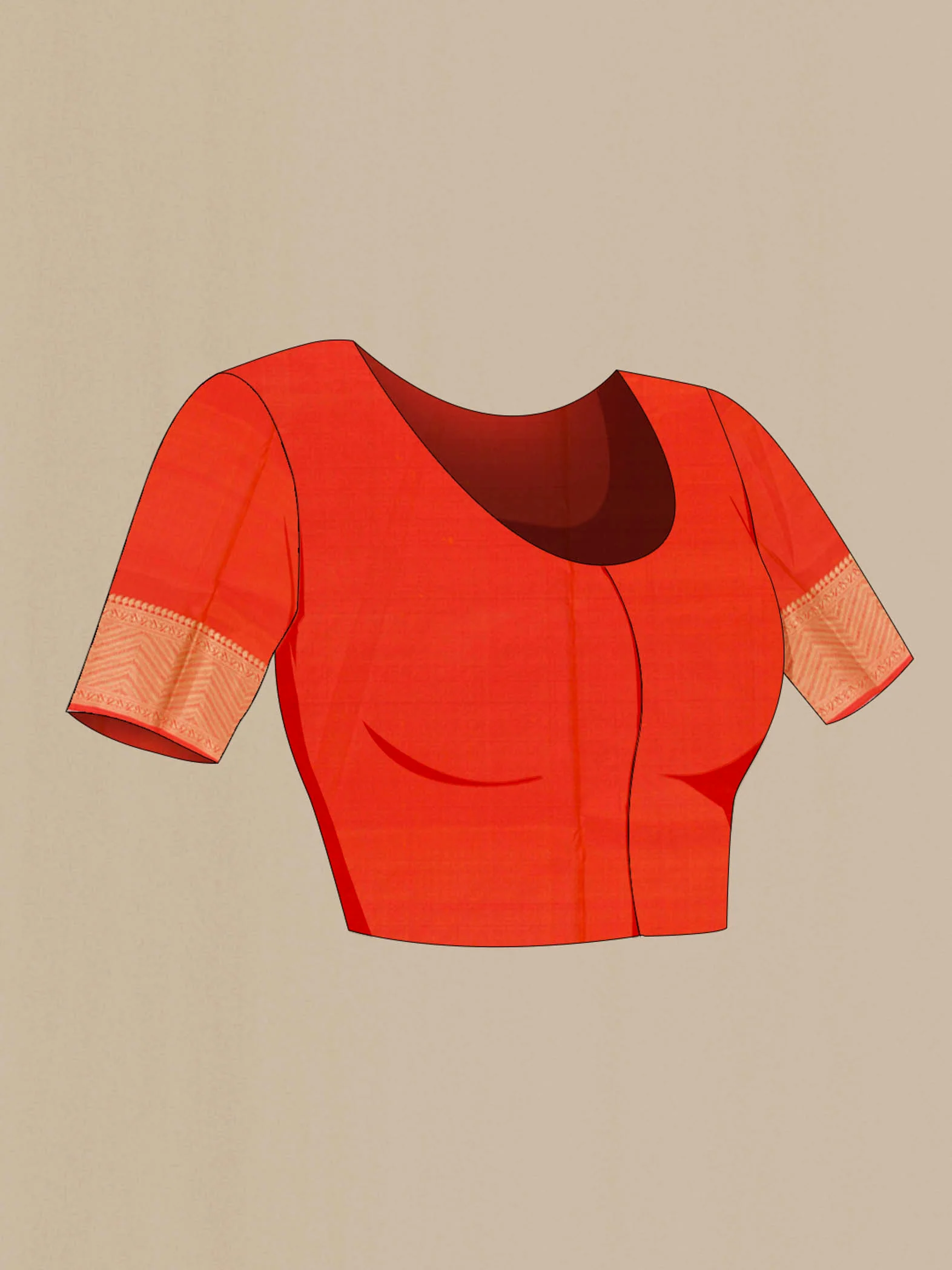 Orange Soft Silk Saree - Image 2