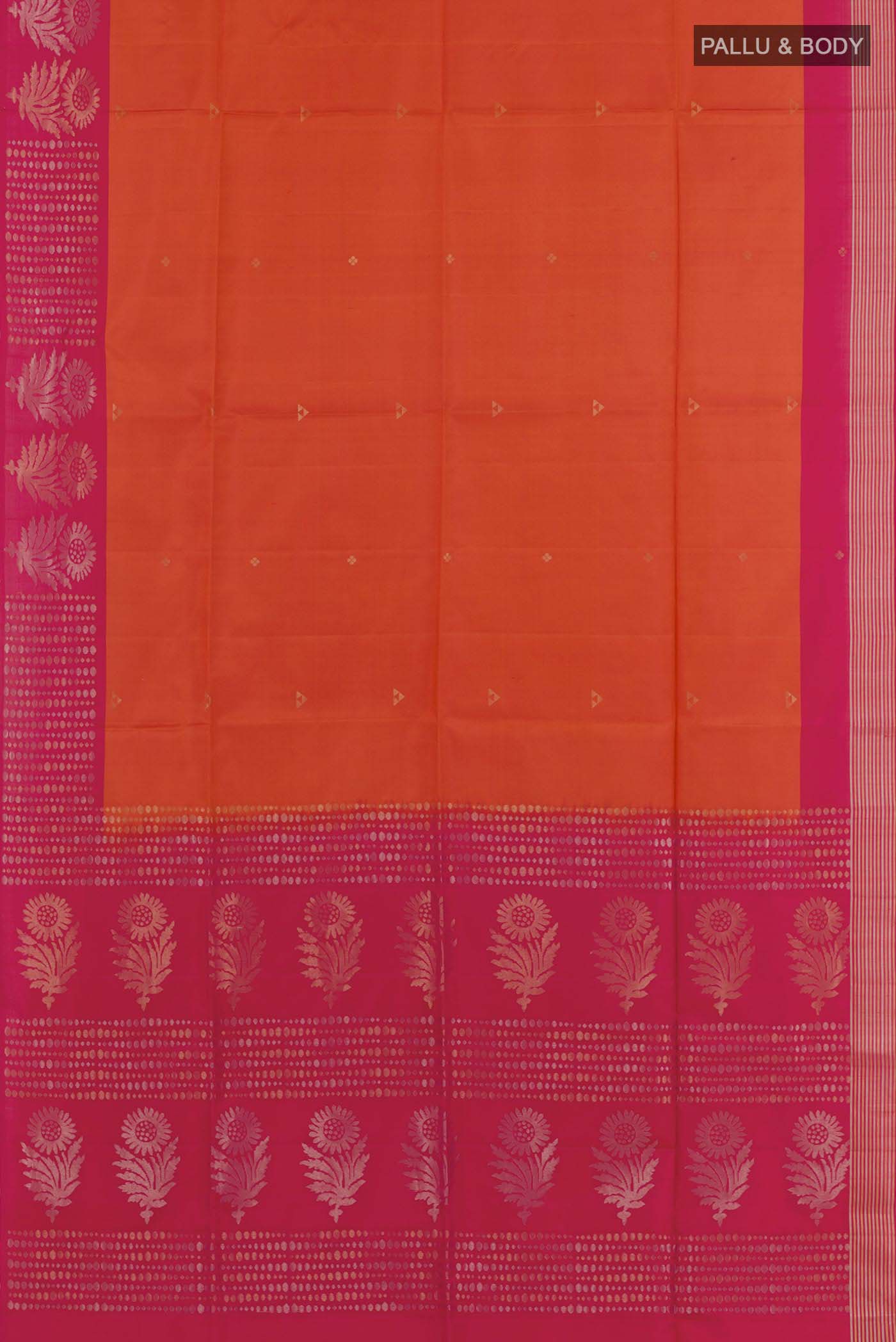 Orange Soft Silk Saree - Image 3