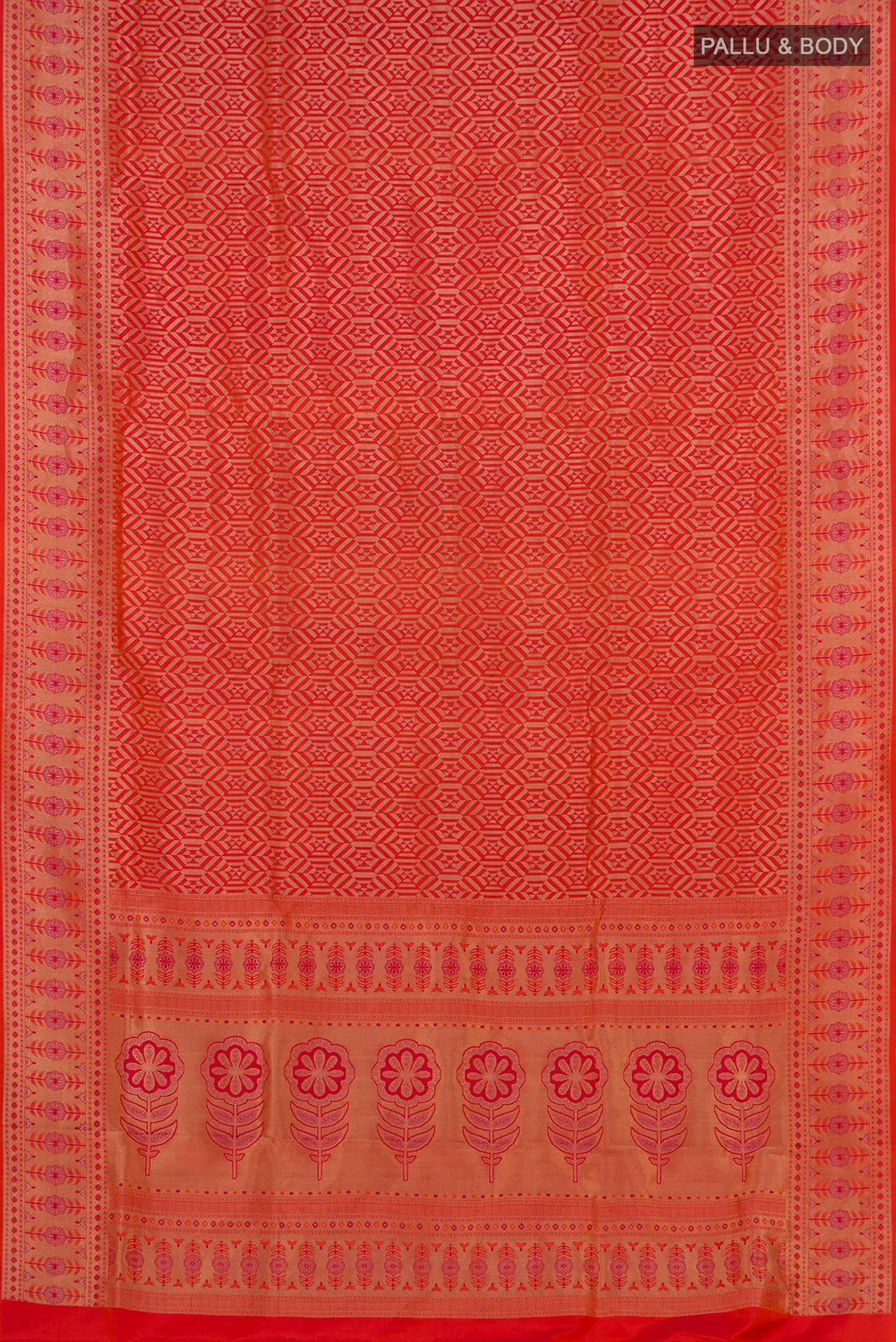 Orange Soft Silk Saree - Image 5
