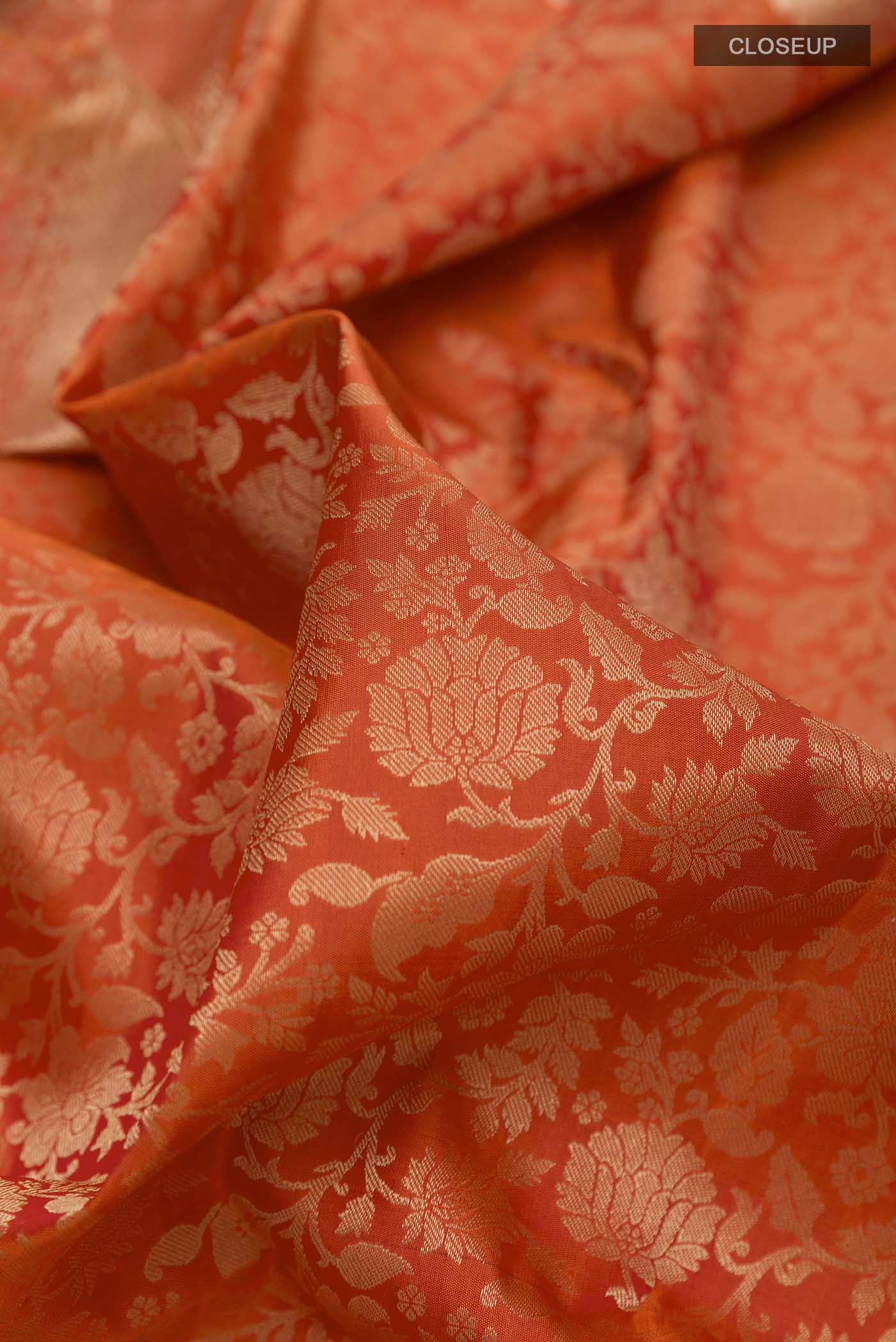Orange Soft Silk Saree - Image 2