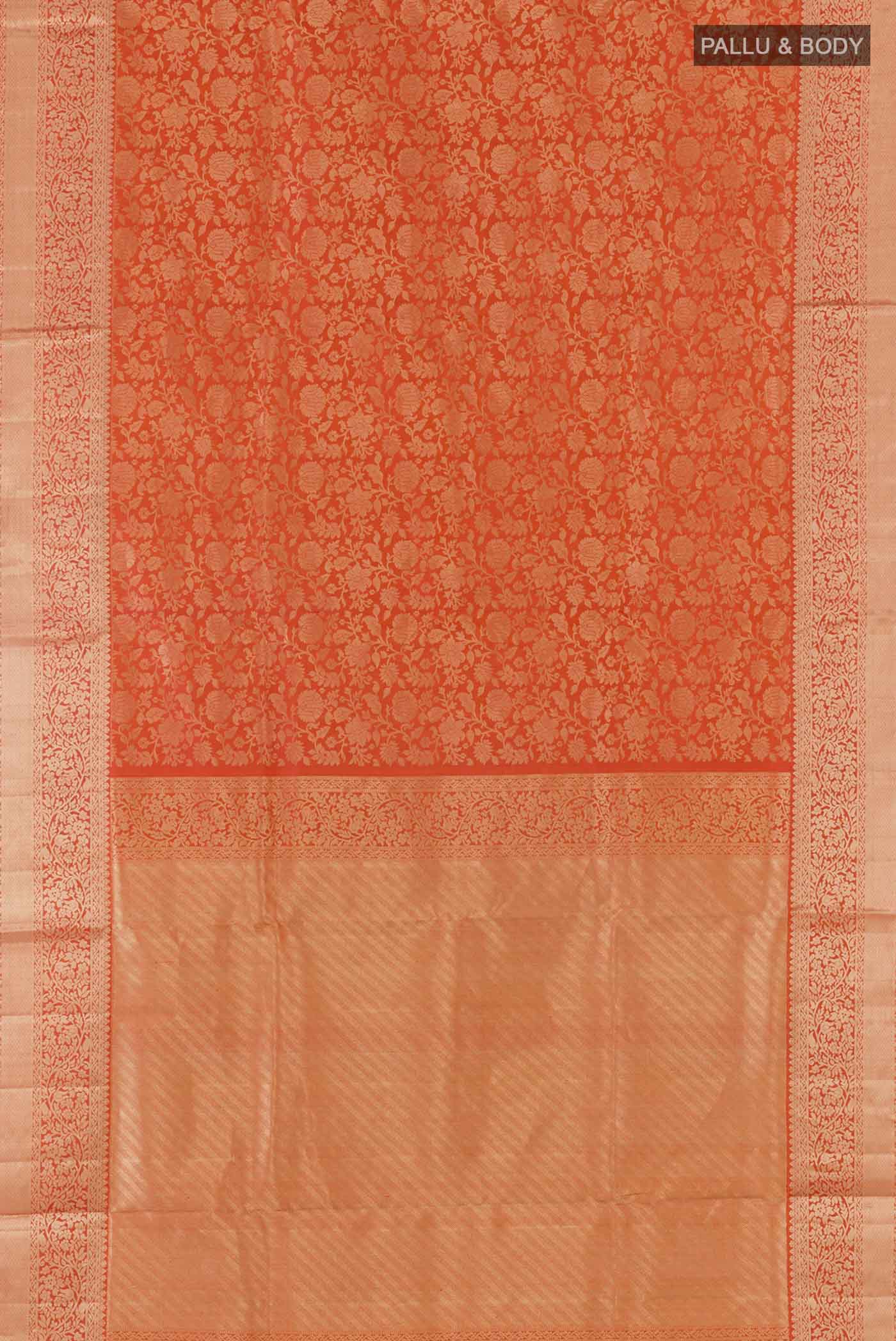 Orange Soft Silk Saree - Image 6