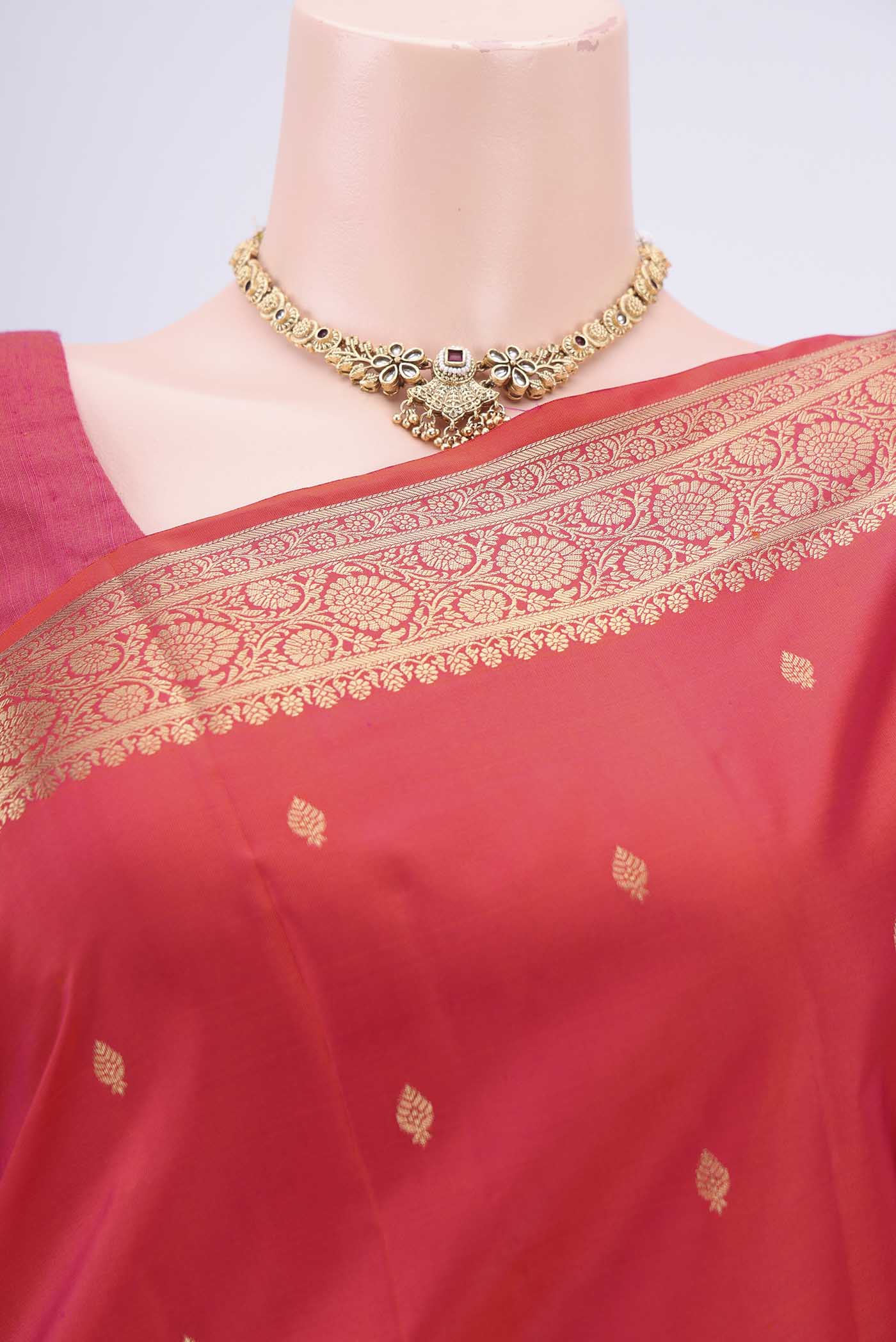 Orange Soft Silk Saree - Image 2
