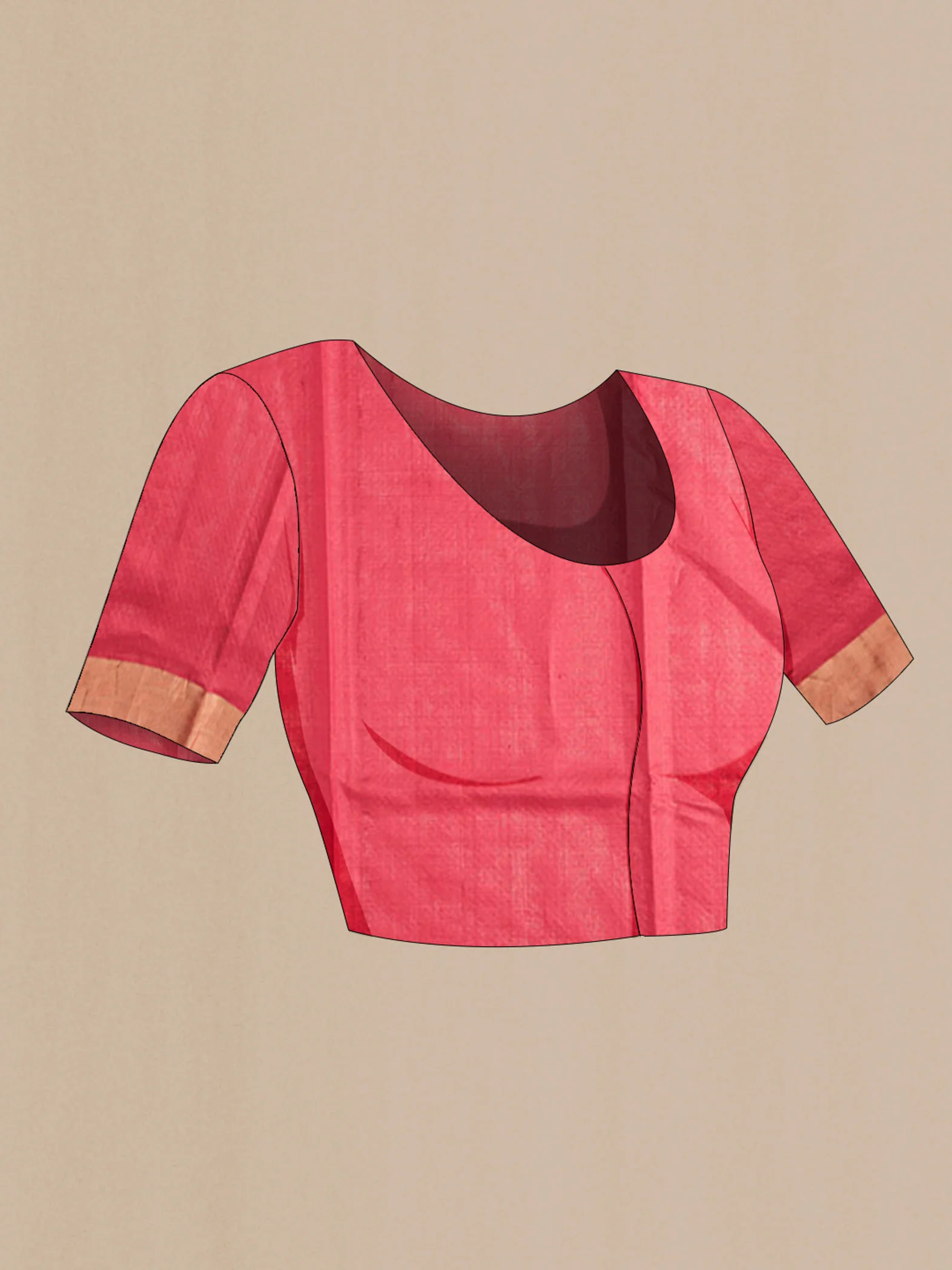 Imperial Red Tussar Silk Saree - Image 5