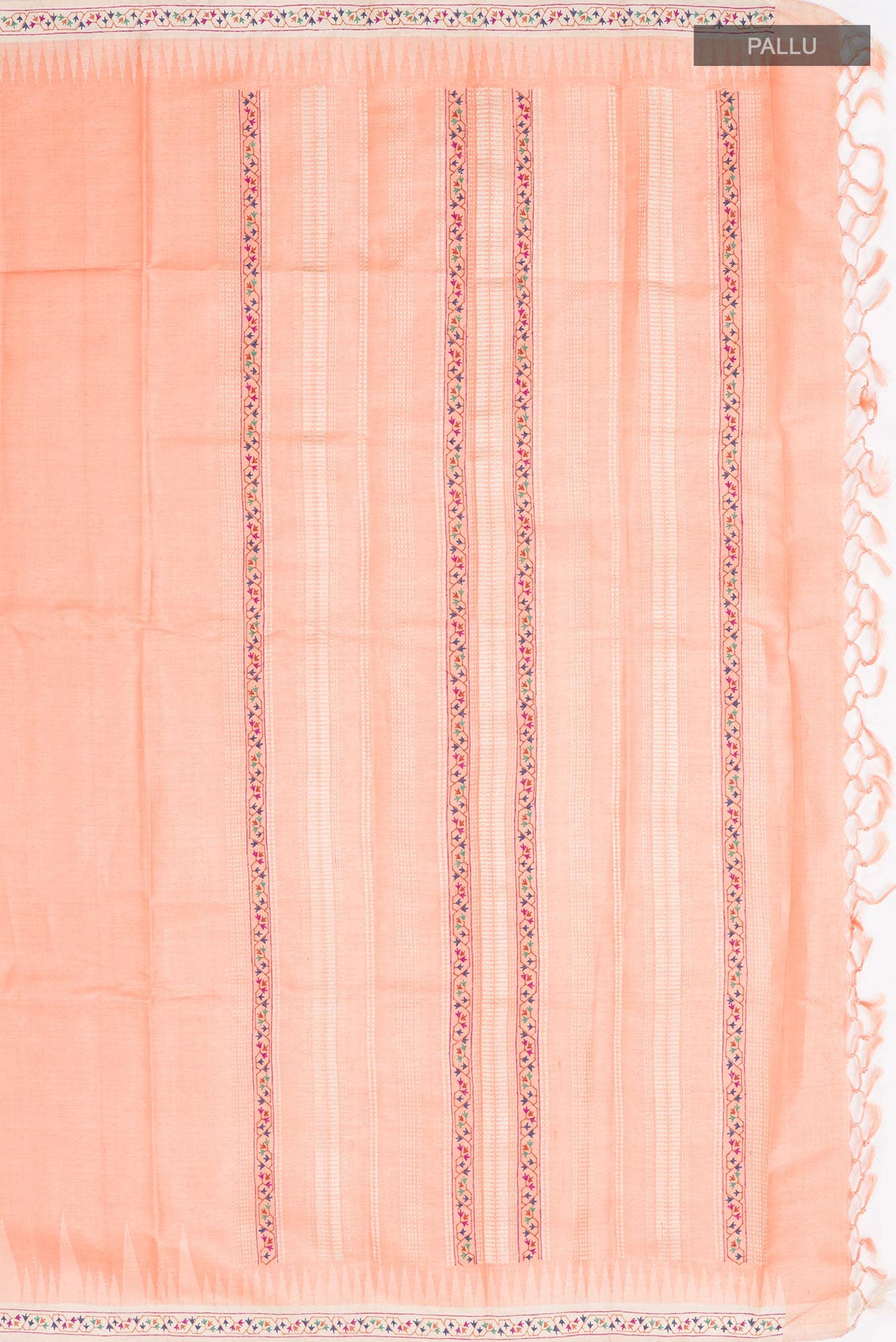 Orange Tussar Silk Saree - Image 5