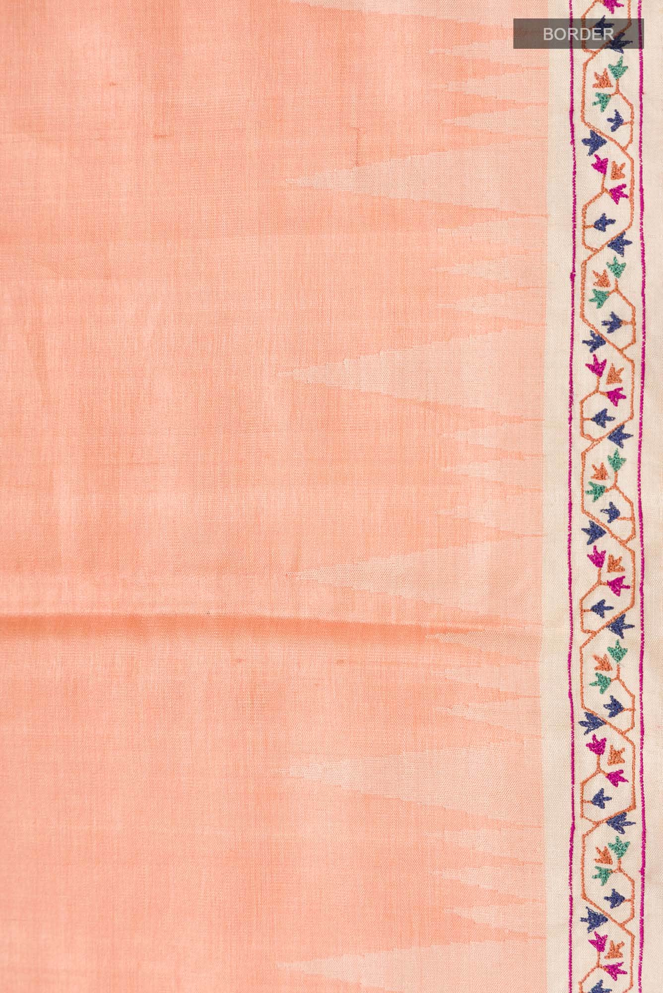 Orange Tussar Silk Saree - Image 6