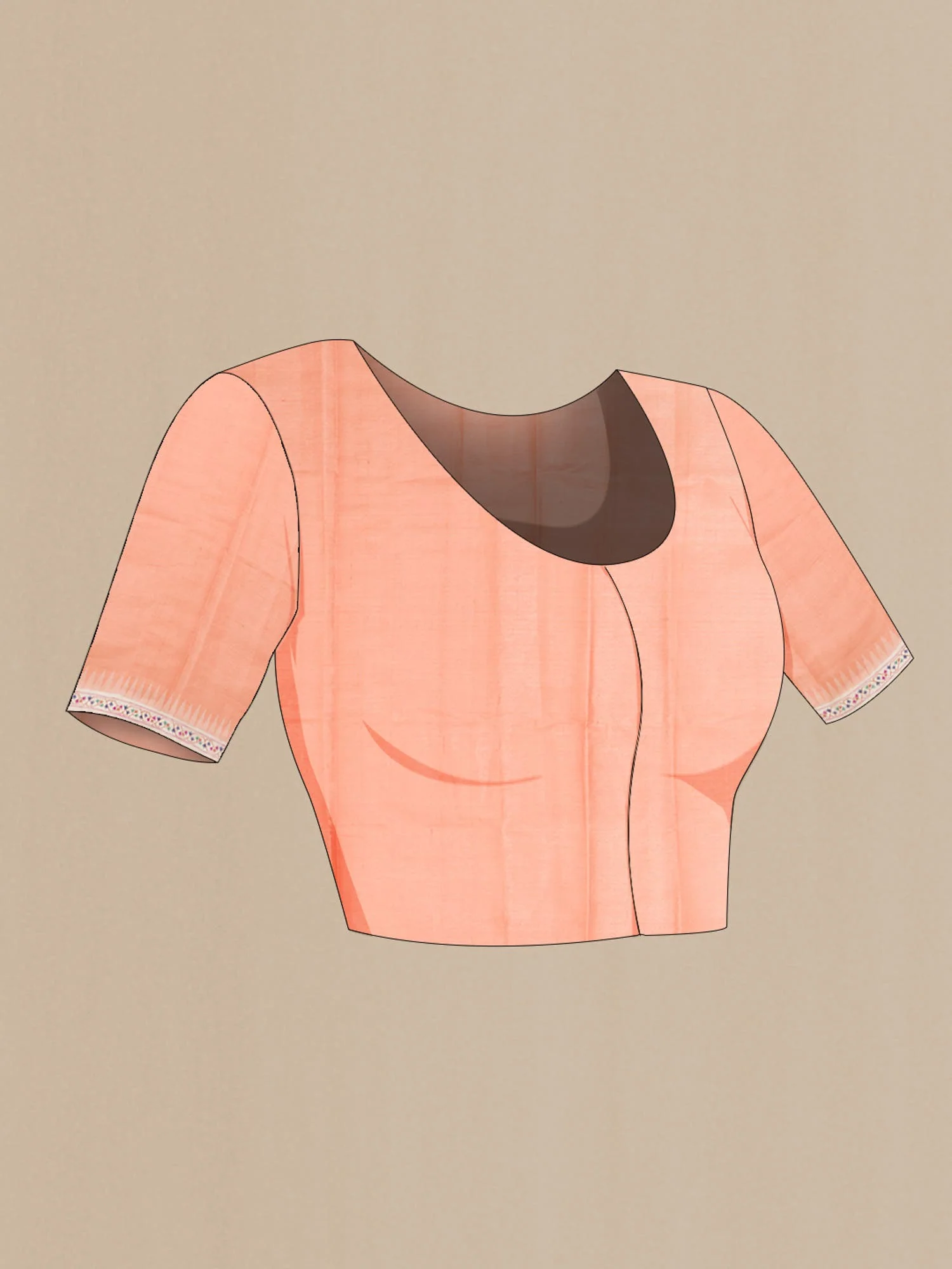 Orange Tussar Silk Saree - Image 7