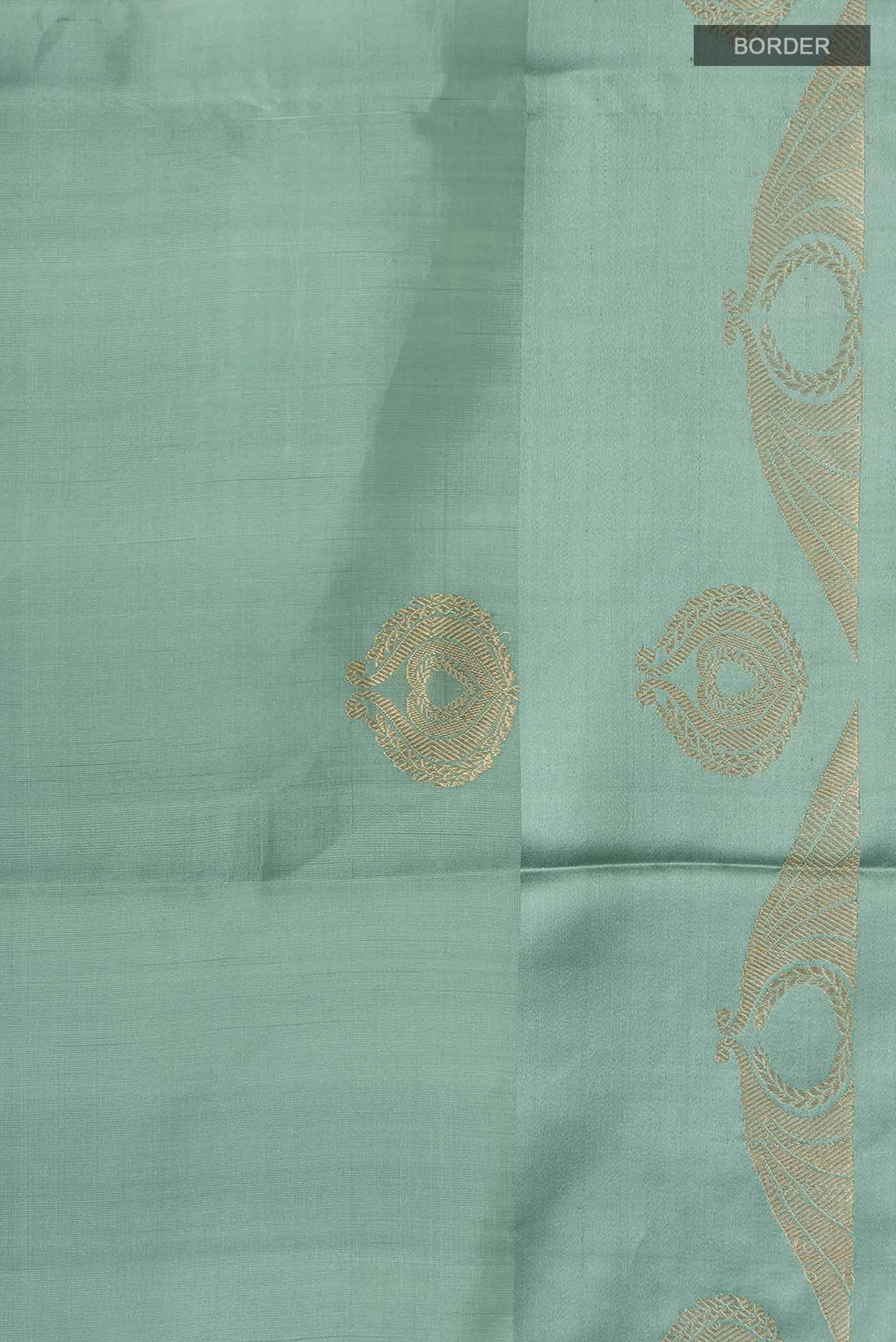 Pakheeru-Green Banarasi Katan Silk Saree - Image 4