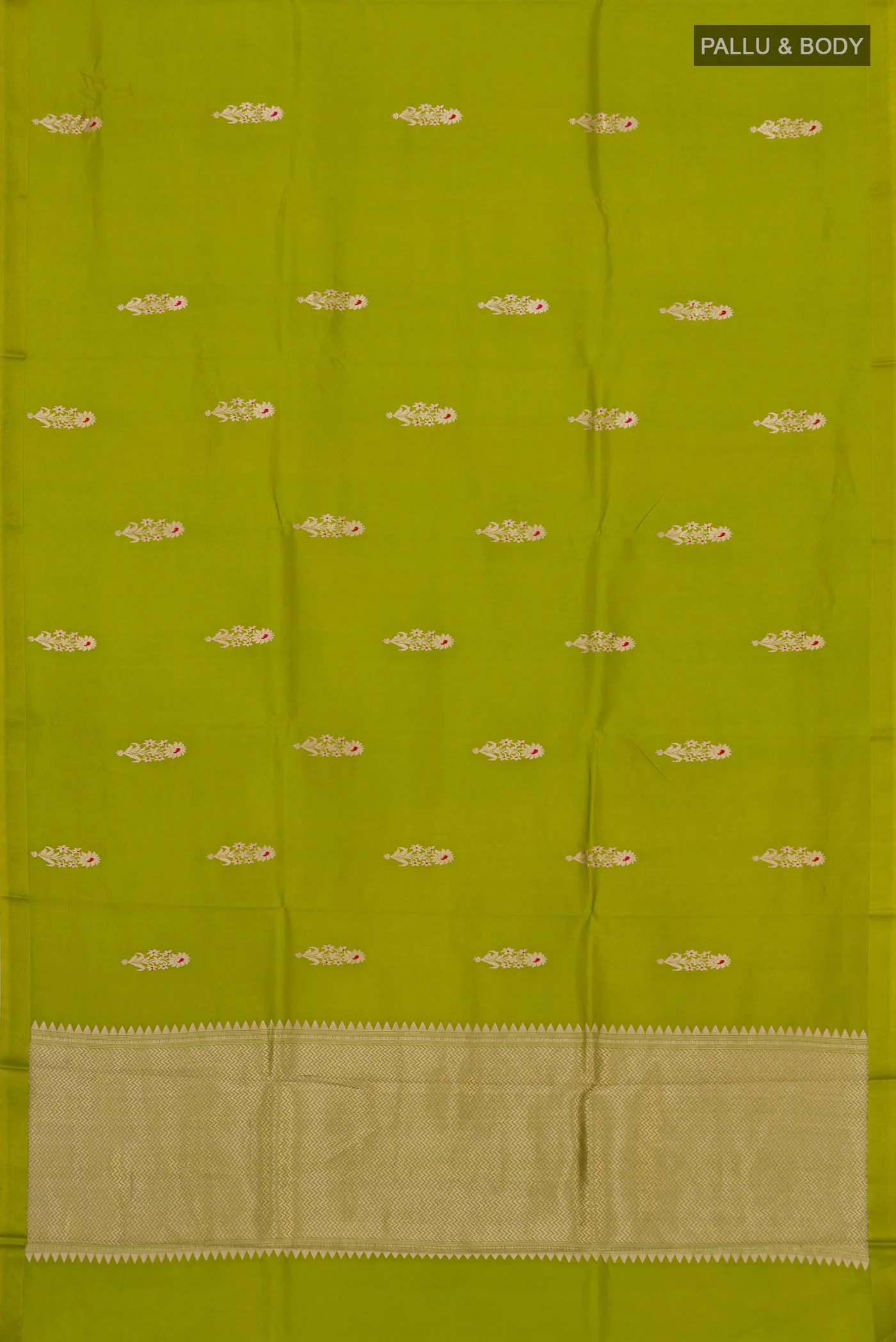 Green Banarasi Katan Silk Saree - Image 5