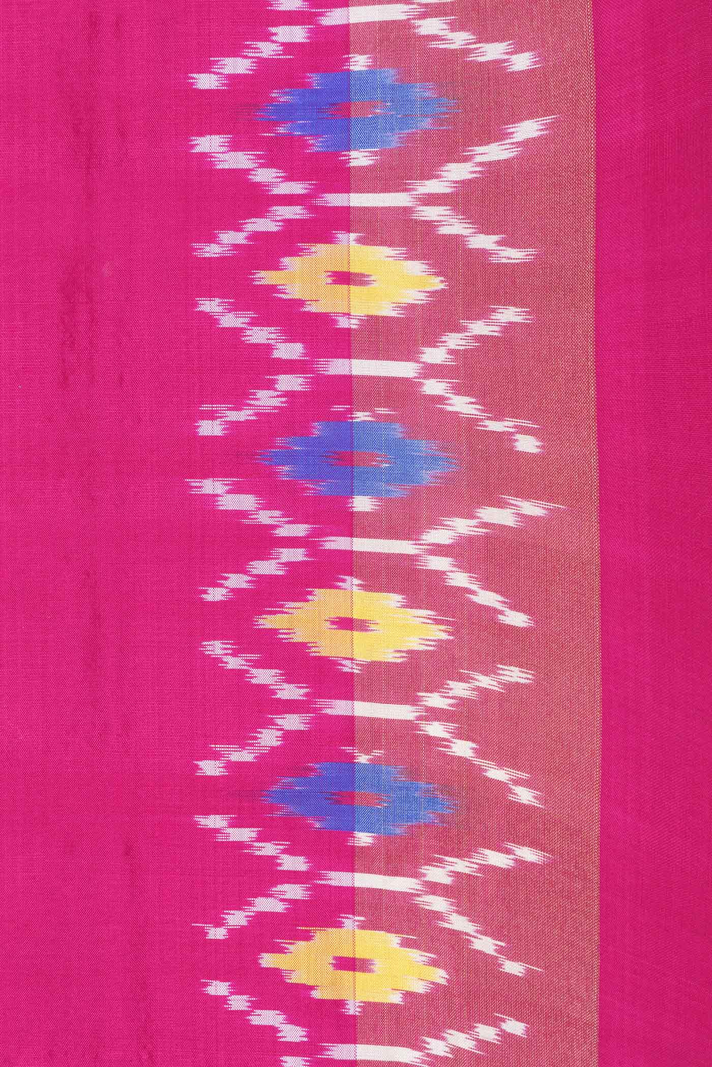 Parrot Green Dual Tone Double Ikat Saree - Image 3