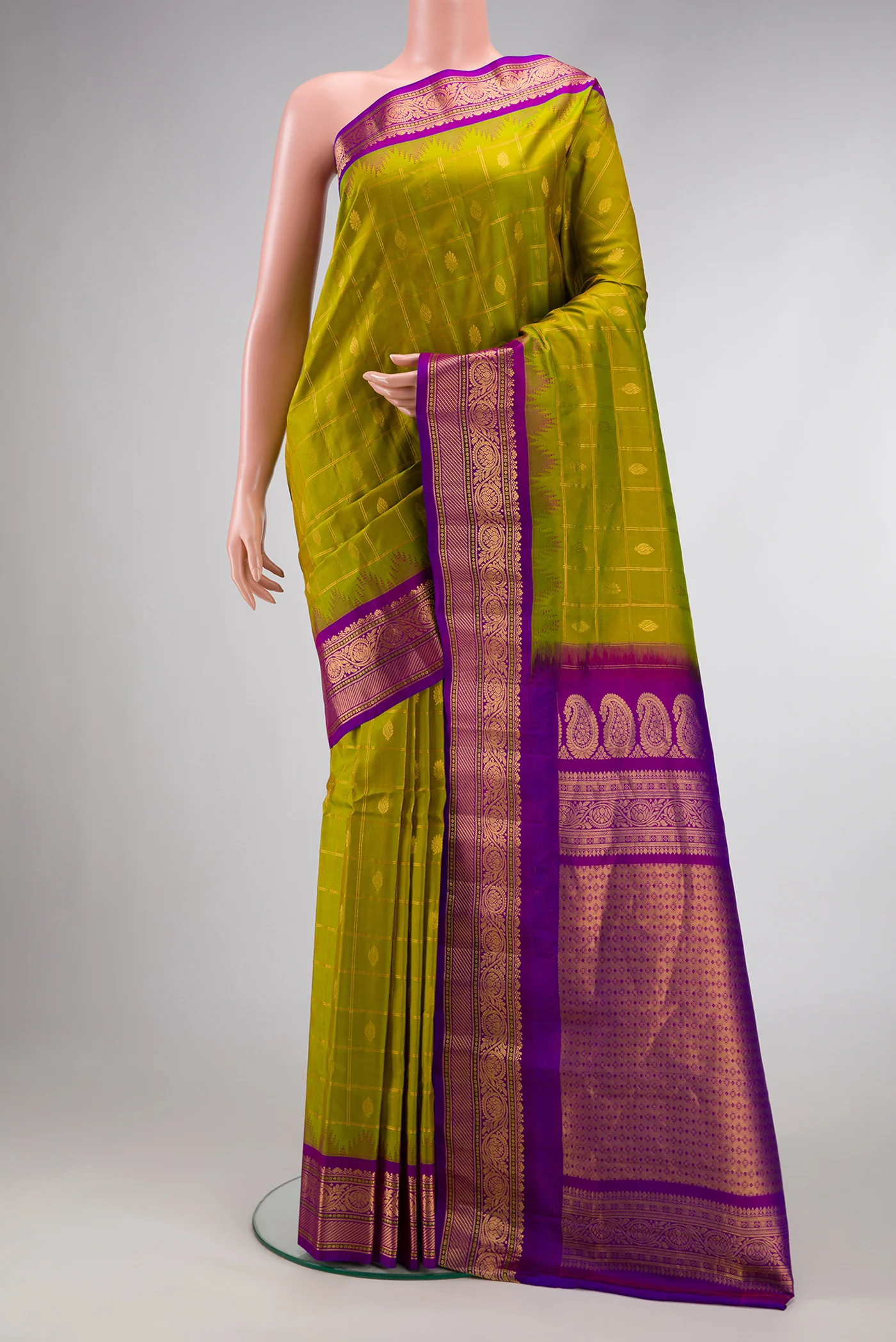Green Gadwal Silk Saree