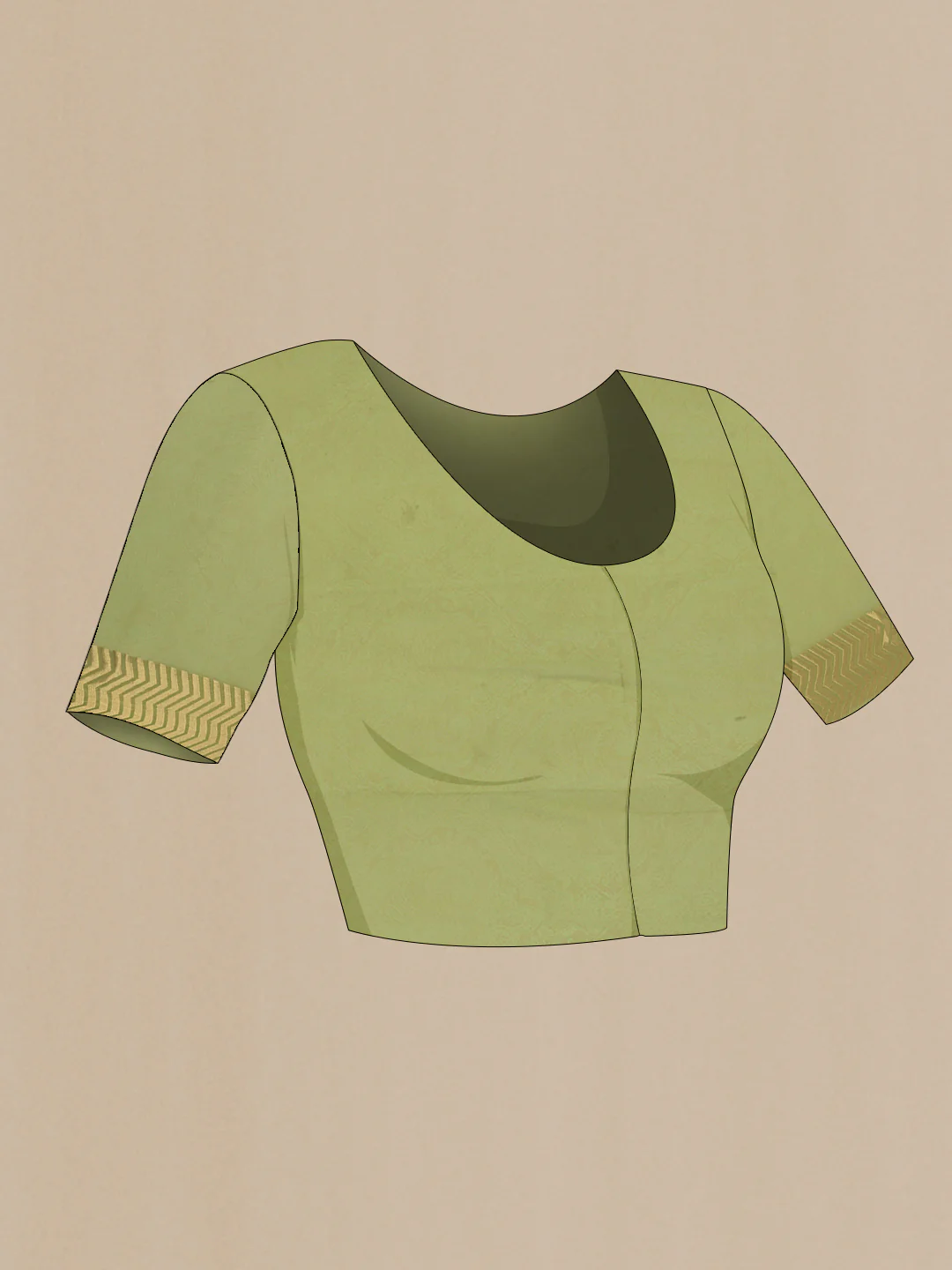 Light Green Mysore Georgette Saree - Image 4