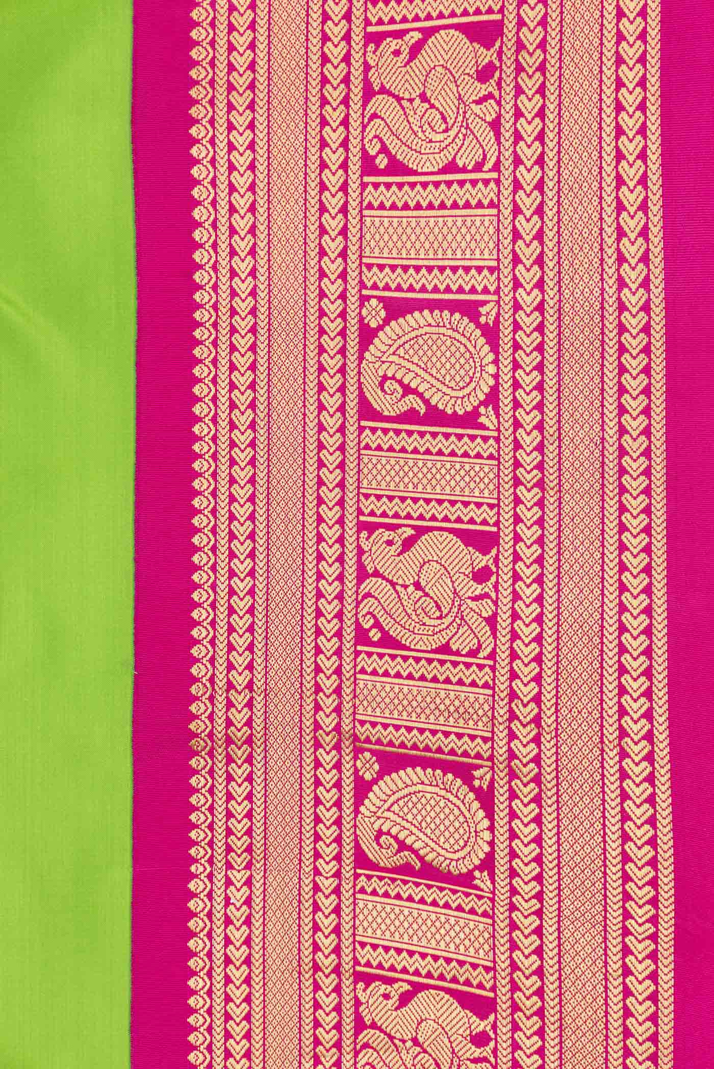 Parrot Green Kanchipuram Silk Saree - Image 3