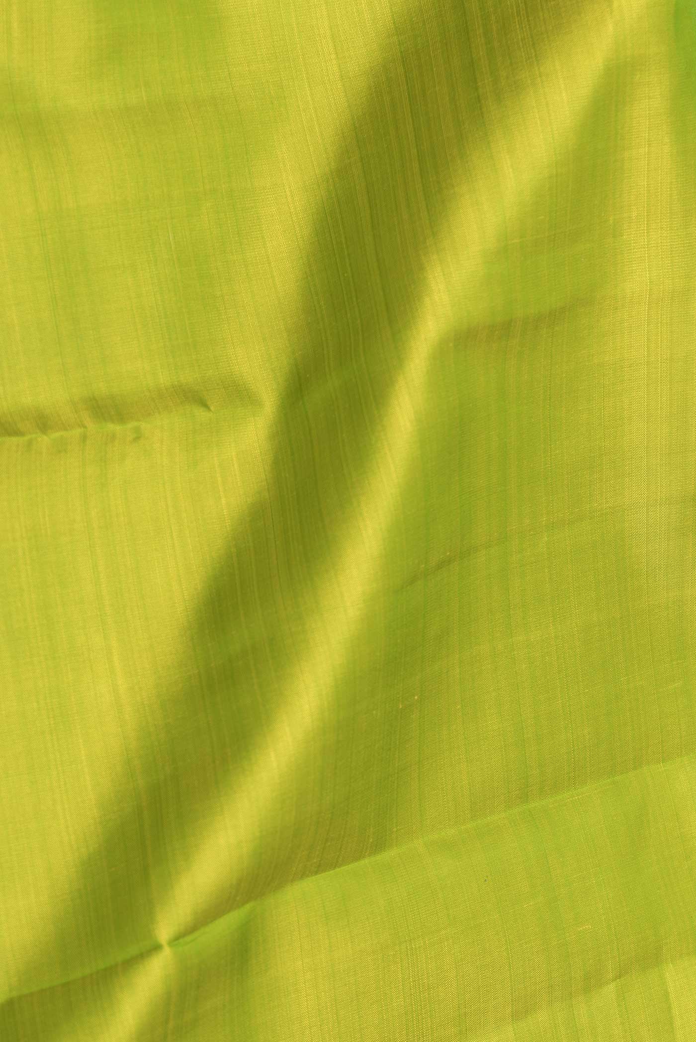 Parrot Green Dual Tone Kanjivaram Saree - Image 2