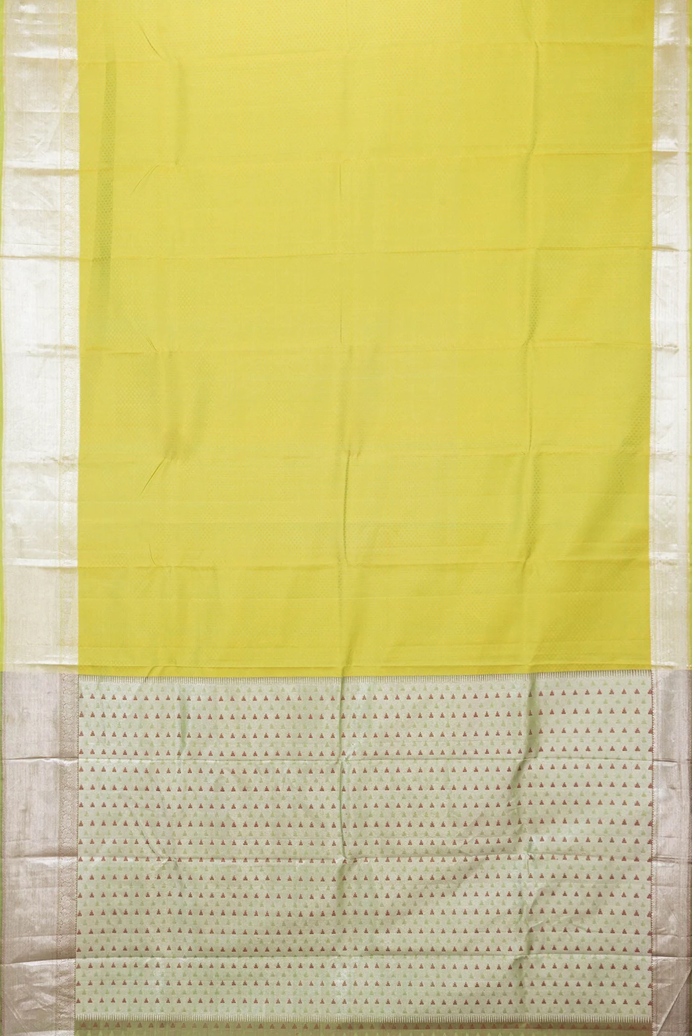 Parrot Green Dual Tone Kanchipuram Saree - Image 6