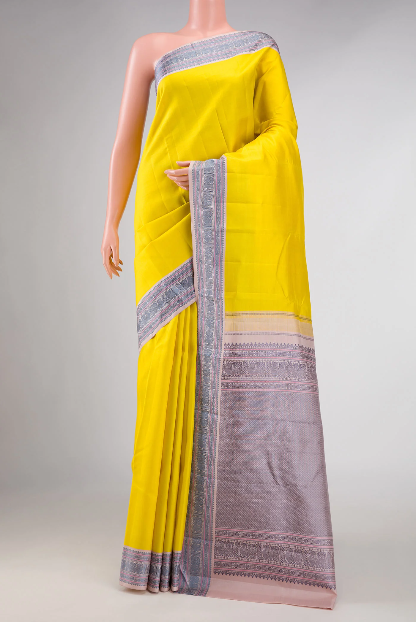 Yellow Kanjivaram Silk Saree