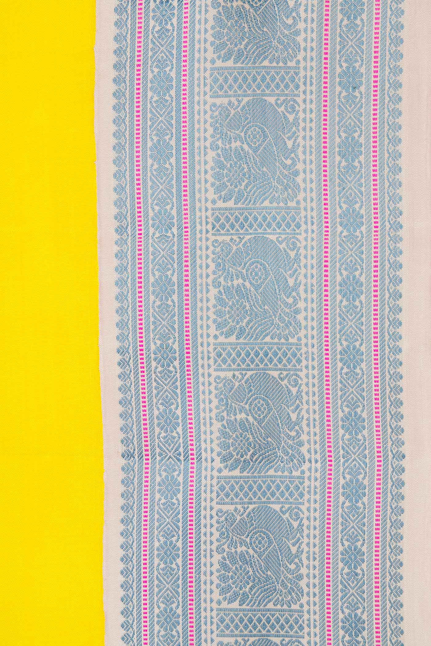 Yellow Kanjivaram Silk Saree - Image 3