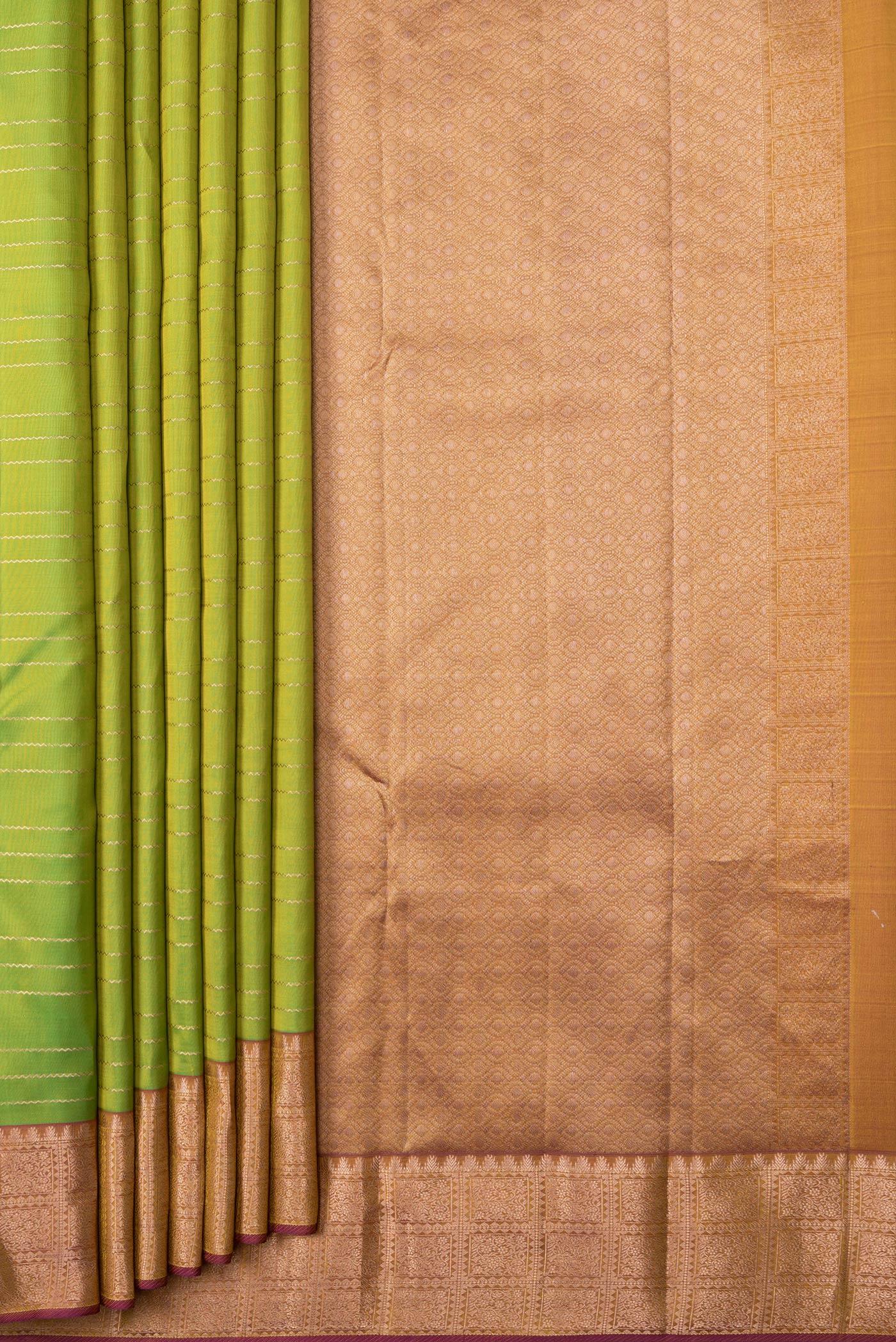 Green Kanchipuram Silk Saree - Image 4