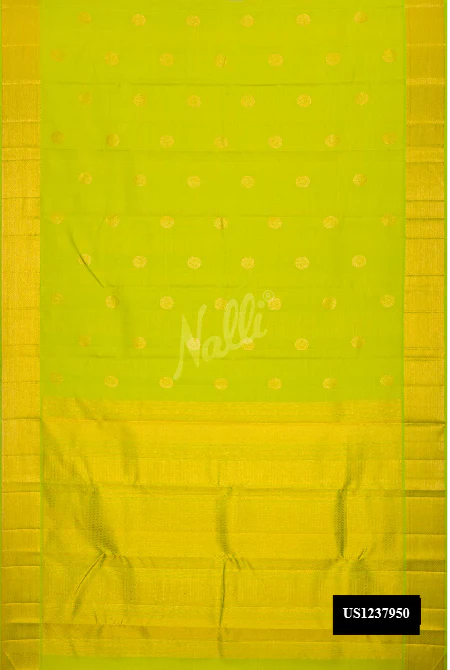 Parrot Green Dual Tone Kanchipuram Silk Saree