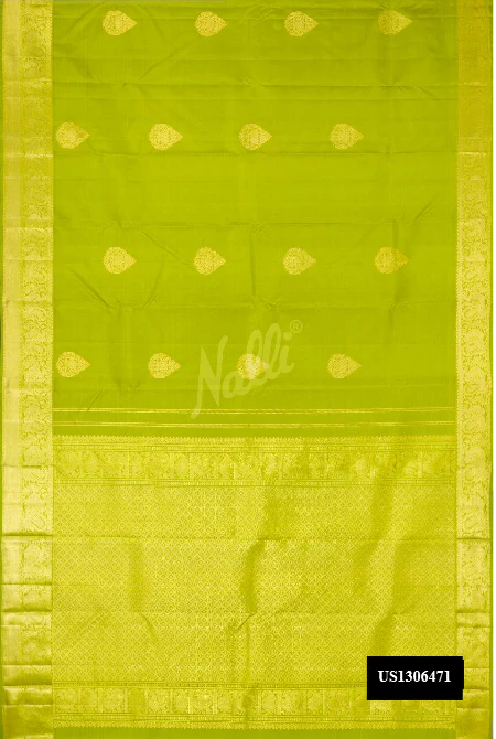 Parrot Green Dual Tone Kanchipuram Silk Saree