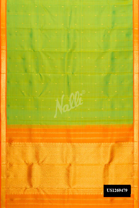 Parrot Green Dual Tone Kanchipuram Silk Saree