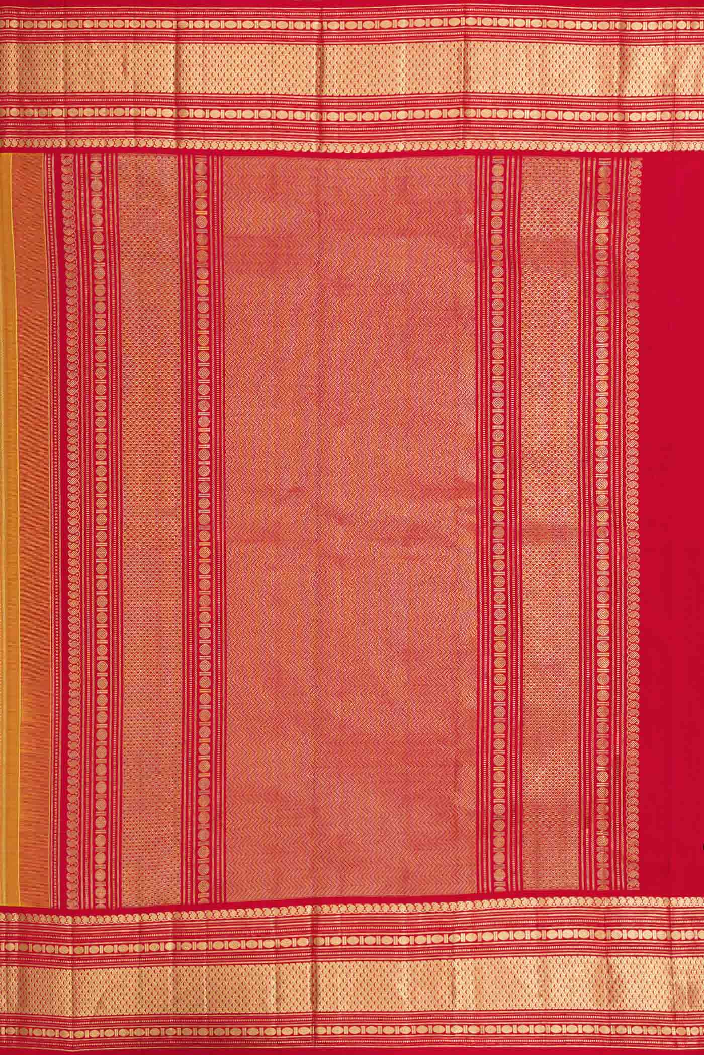 Parrot Green Dual Tone Kanjivaram Silk Saree - Image 7