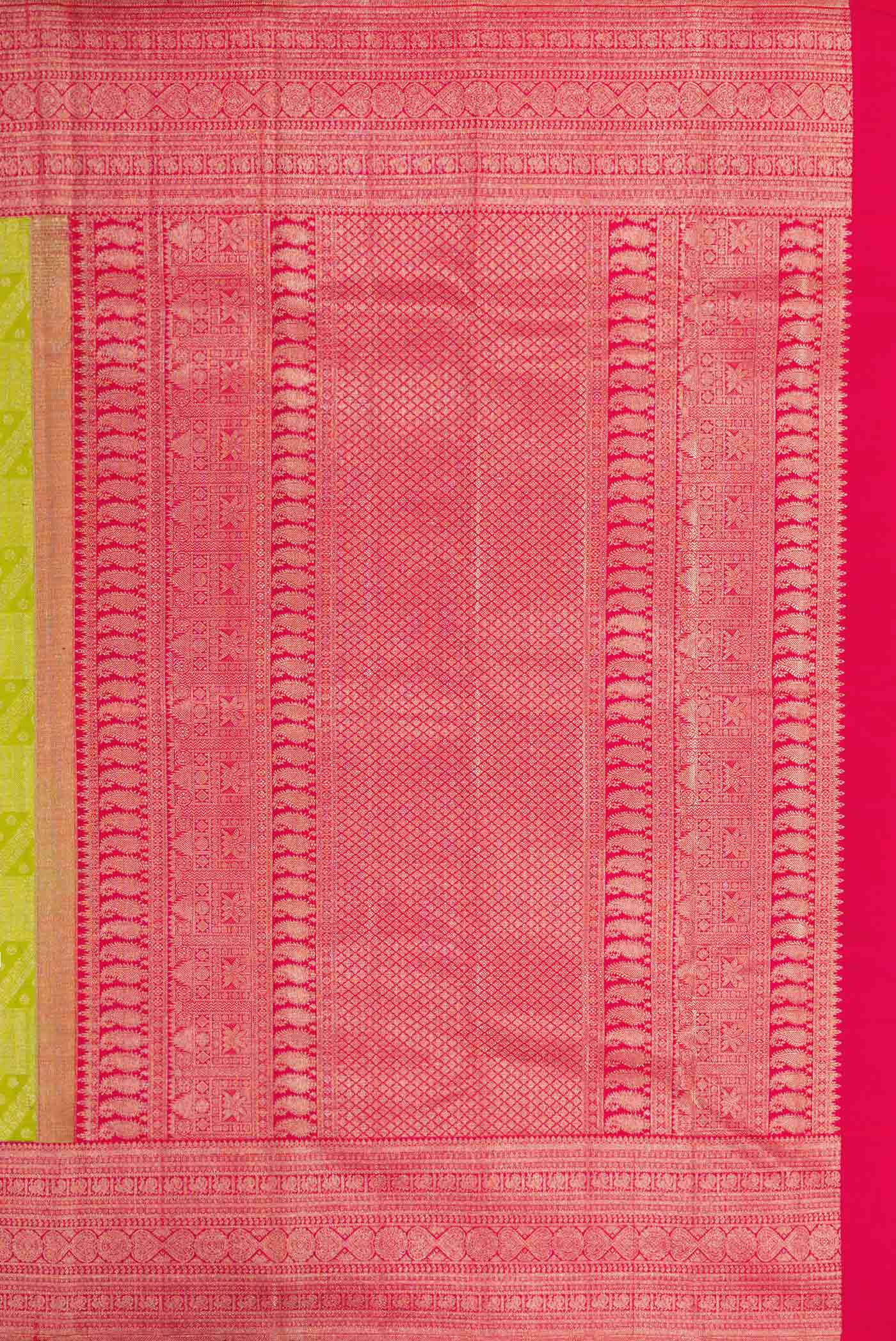 Parrot Green Dual Tone Kanchipuram Silk Saree - Image 7