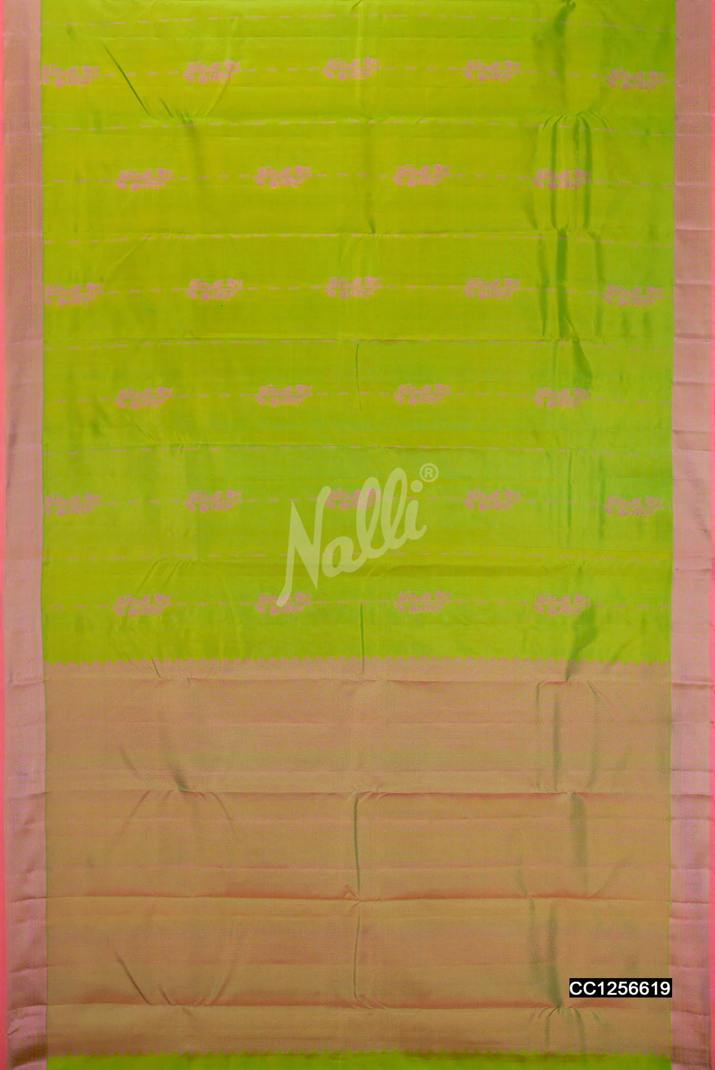 Parrot Green Dual Tone Kanchipuram Silk Saree