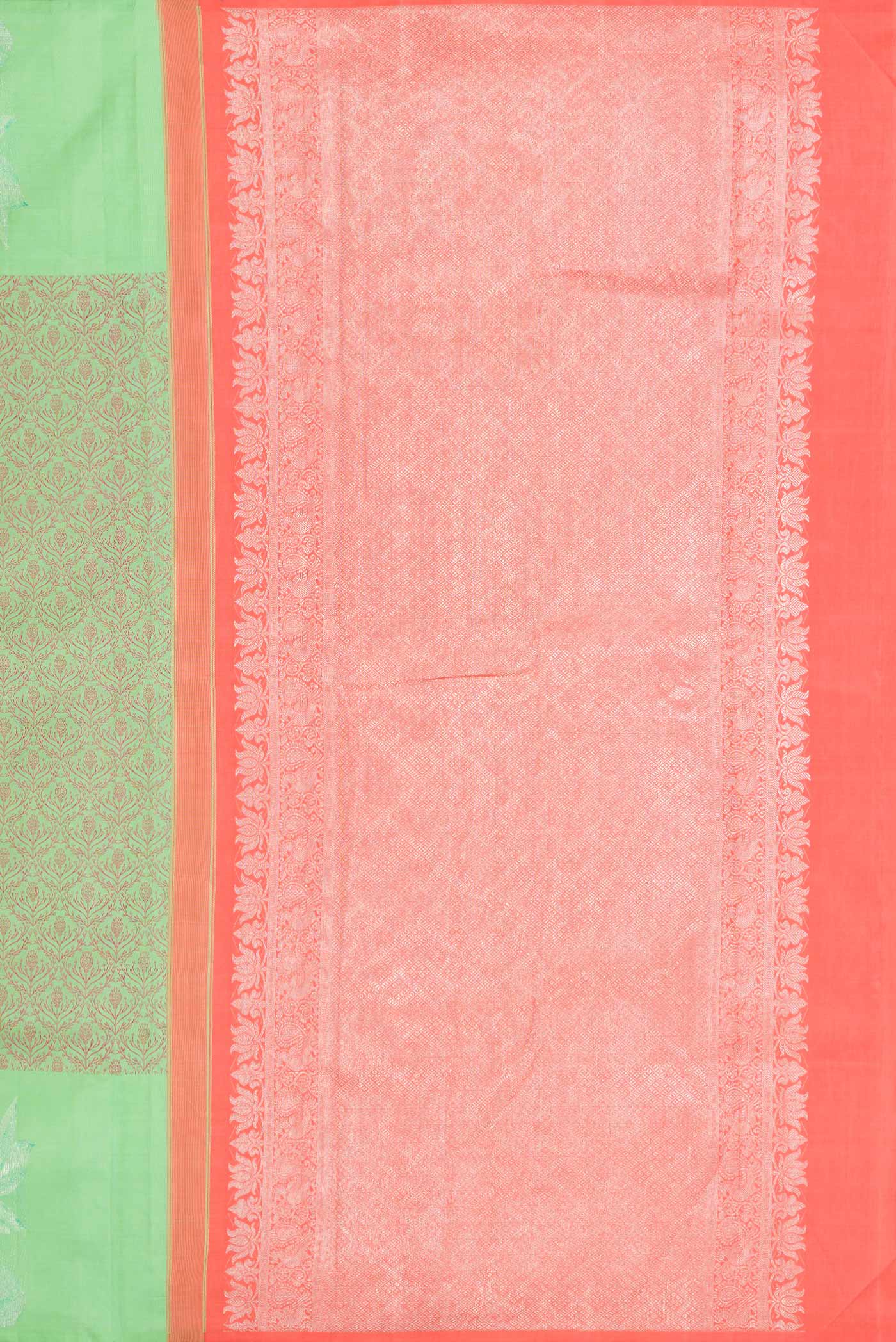 Parrot Green Dual Tone Kanjivaram Silk Saree - Image 7