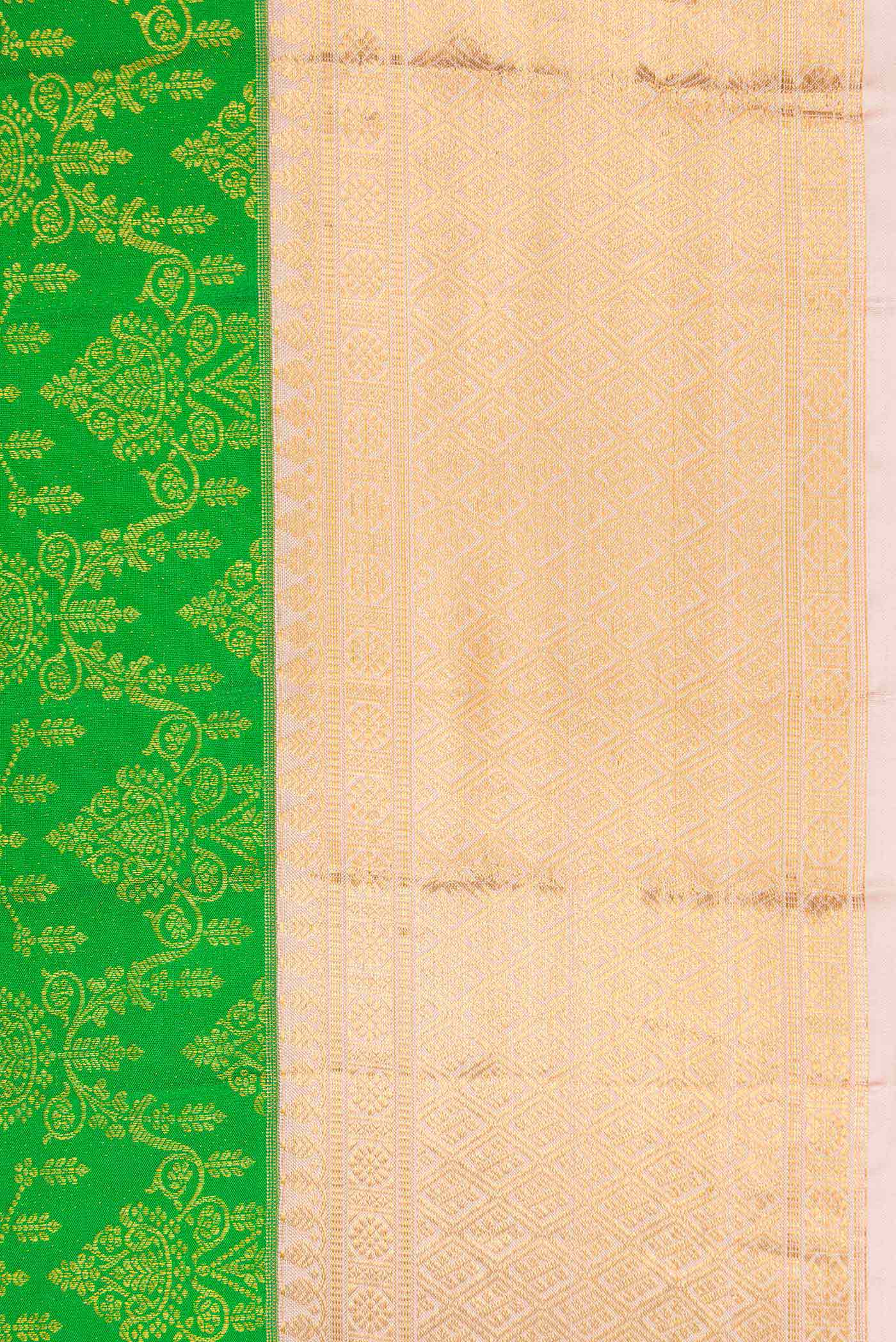 Green Kanchipuram Silk Saree - Image 3