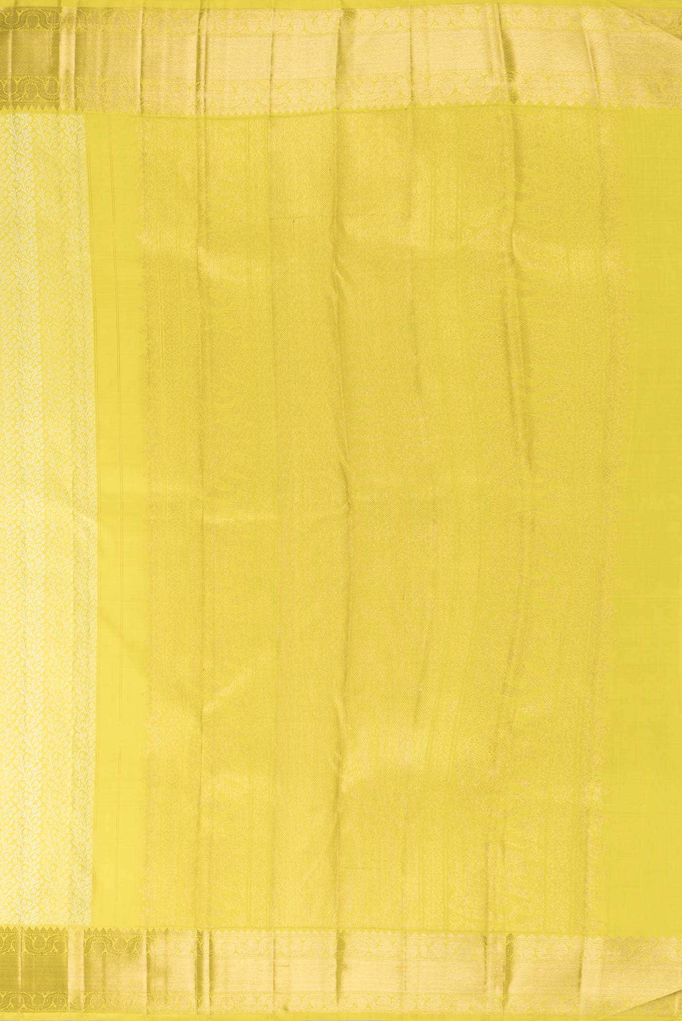 Pure Silk Pure Zari Parrot Green Dual Tone Kanchipuram Saree - Image 5