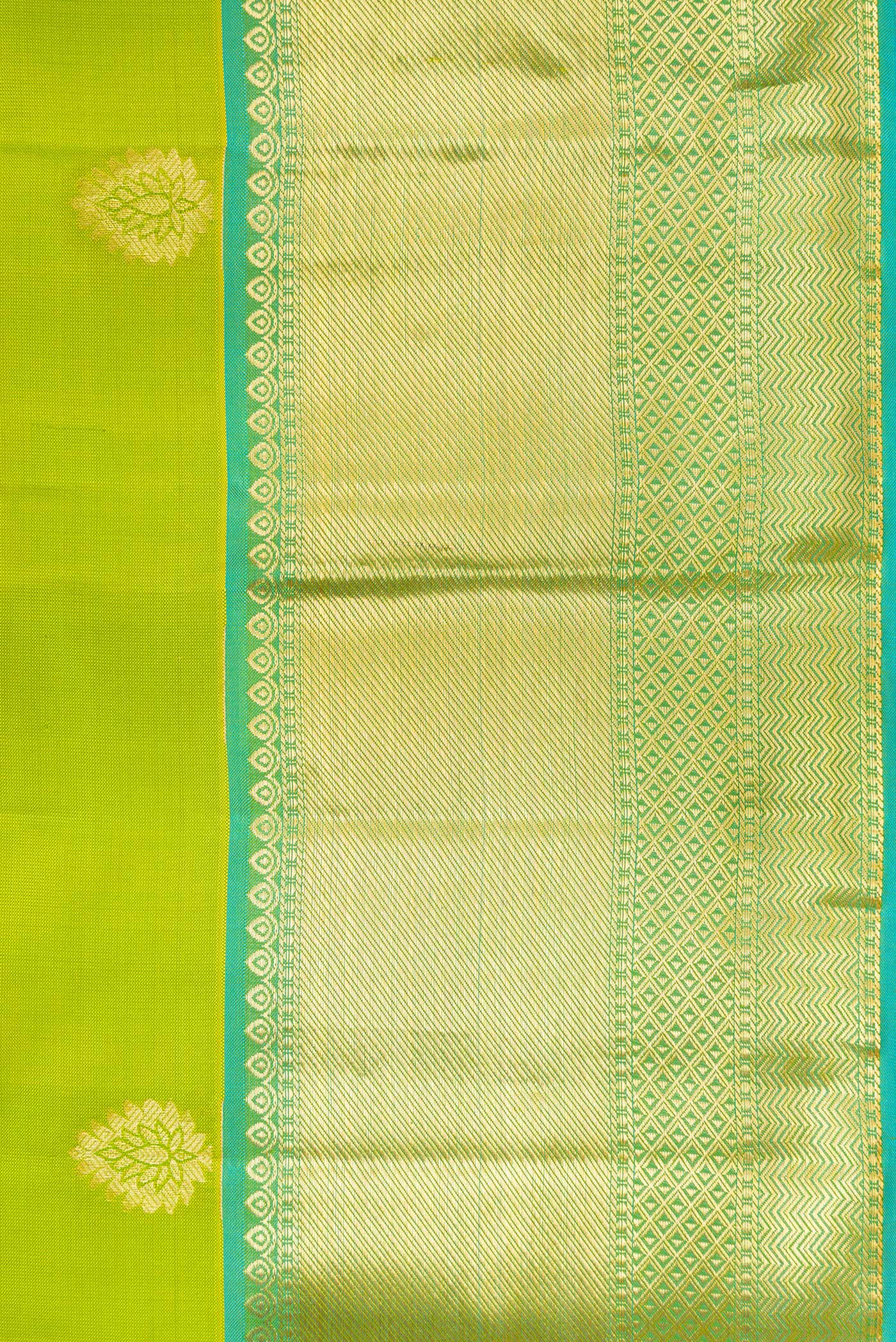 Parrot Green Kanjivaram Silk Saree - Image 3