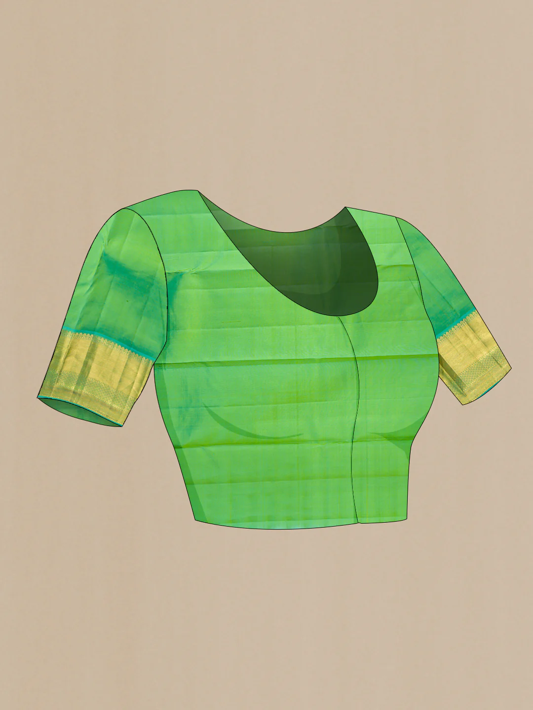 Parrot Green Kanjivaram Silk Saree - Image 5
