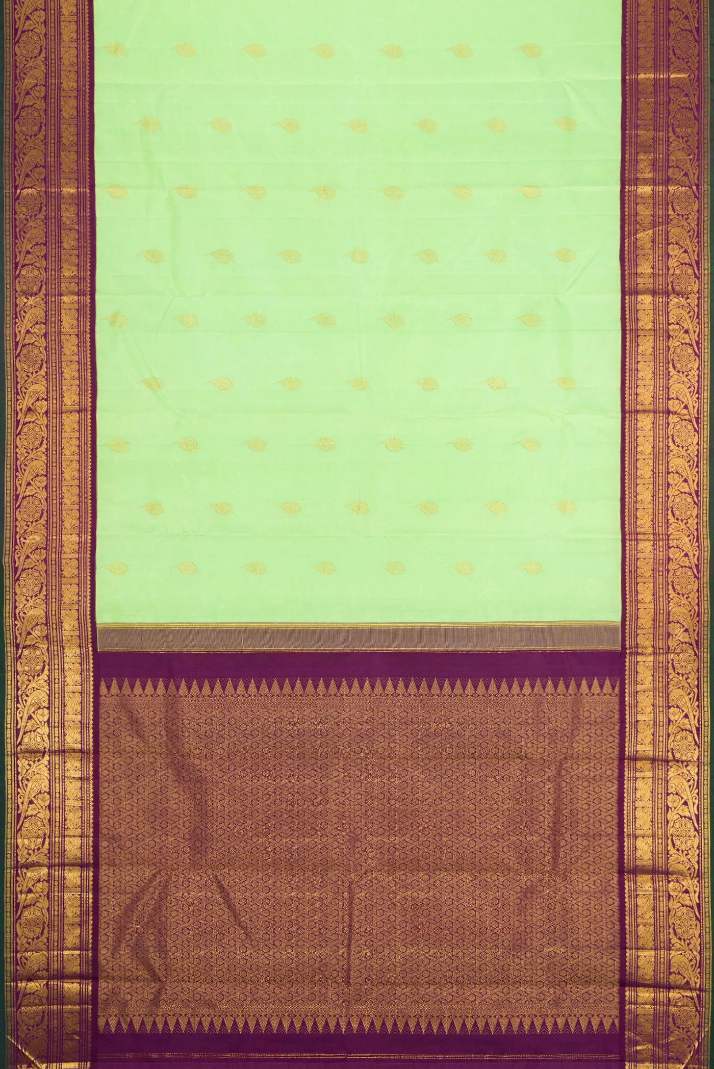 Green Kanjivaram Silk Saree - Image 6