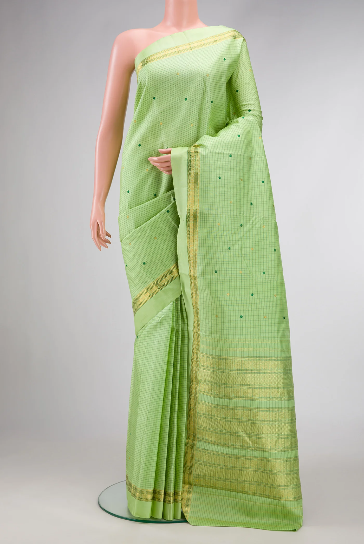 Pista Green Kanjivaram Silk Saree