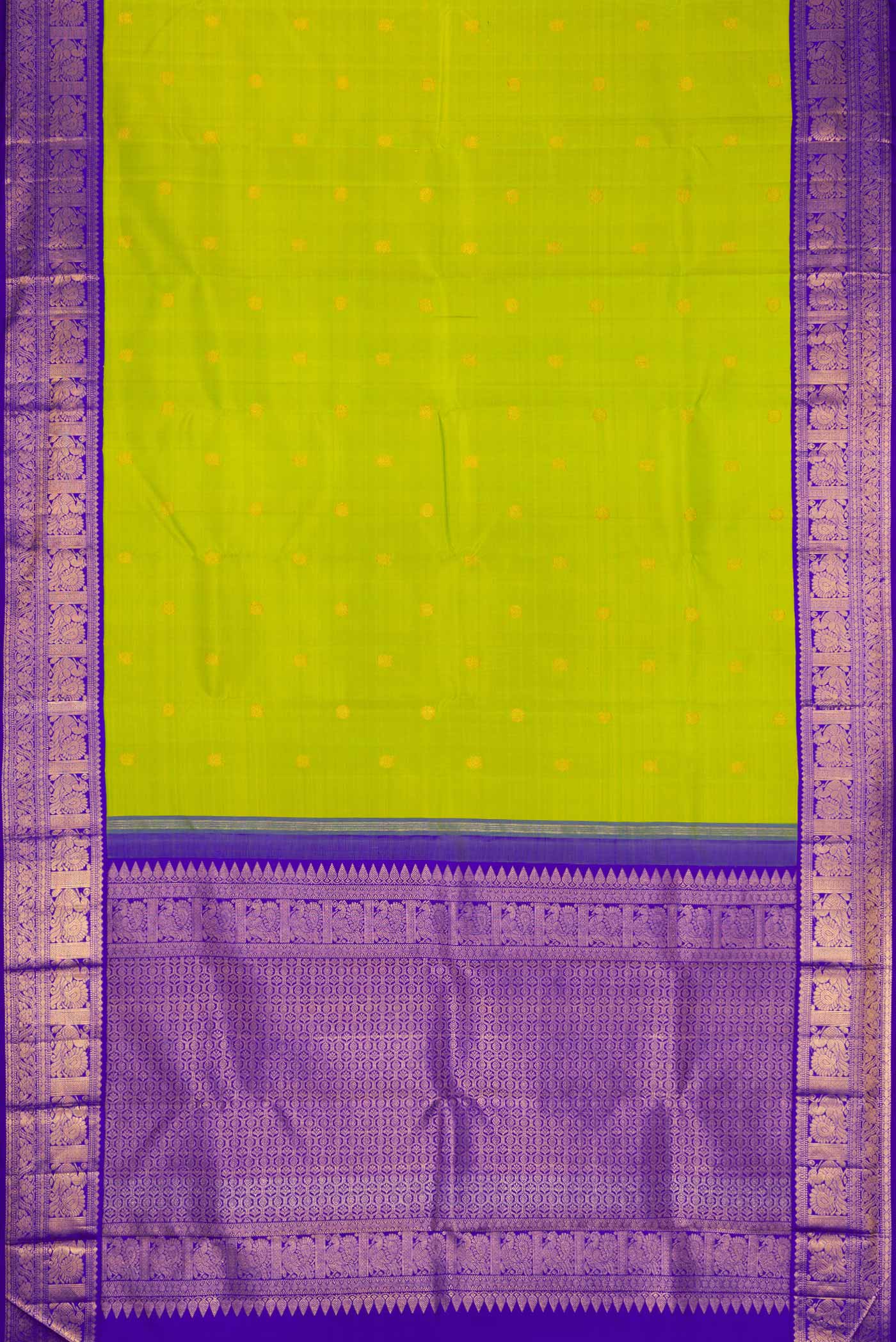 Parrot Green Kanjivaram Silk Saree - Image 6