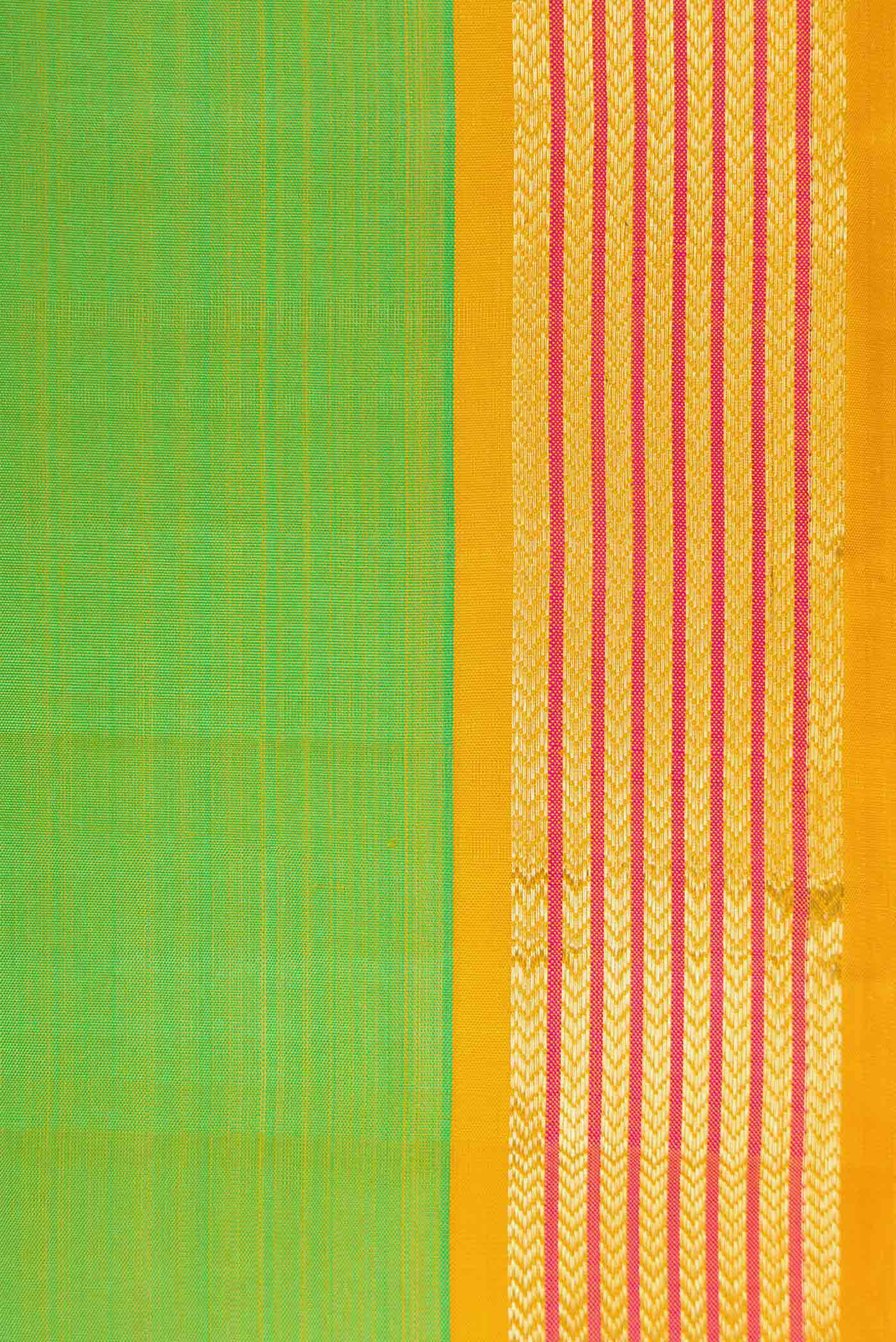 Parrot Green Kanjivaram Silk Saree - Image 3