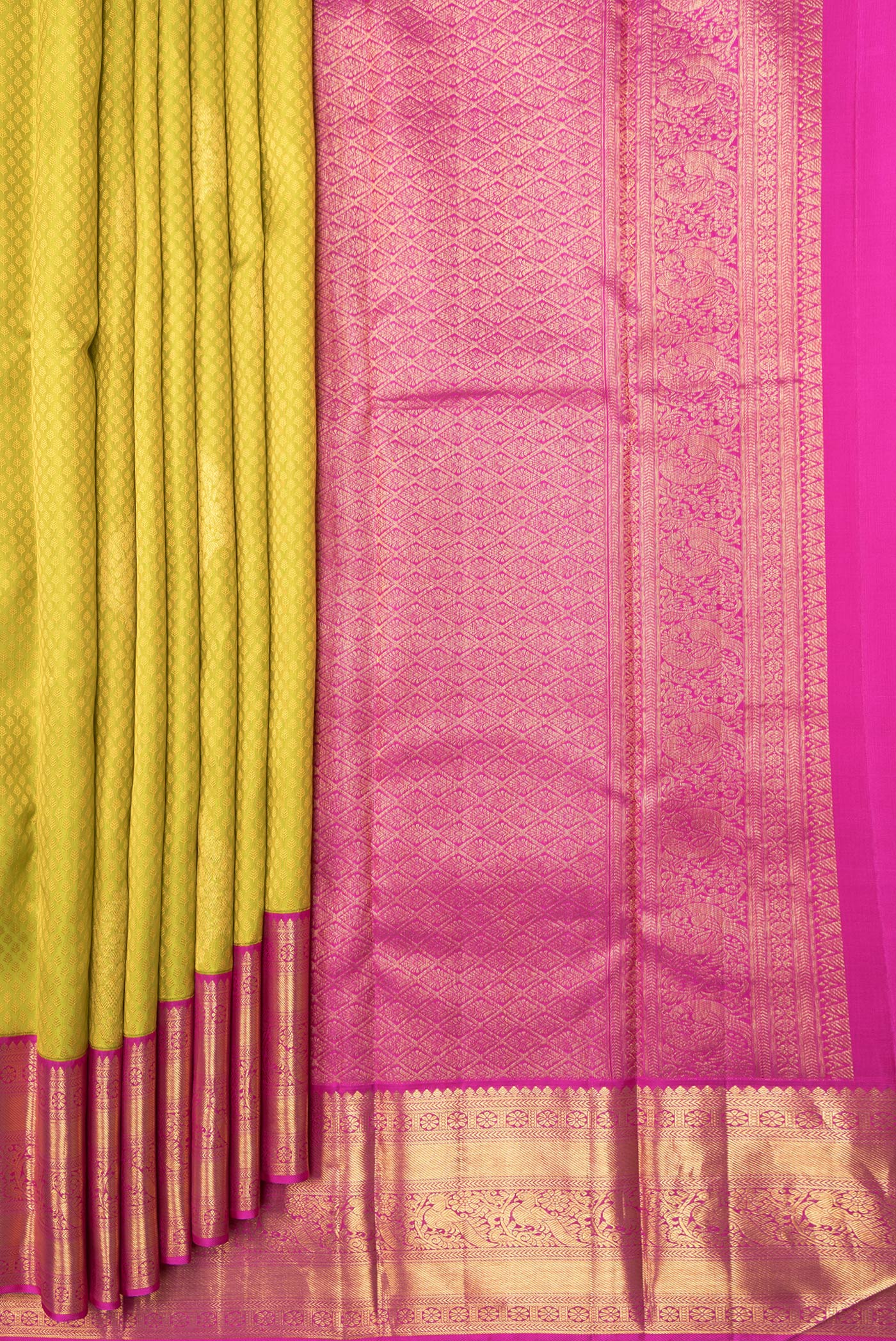 Parrot Green Kanjivaram Silk Saree - Image 4