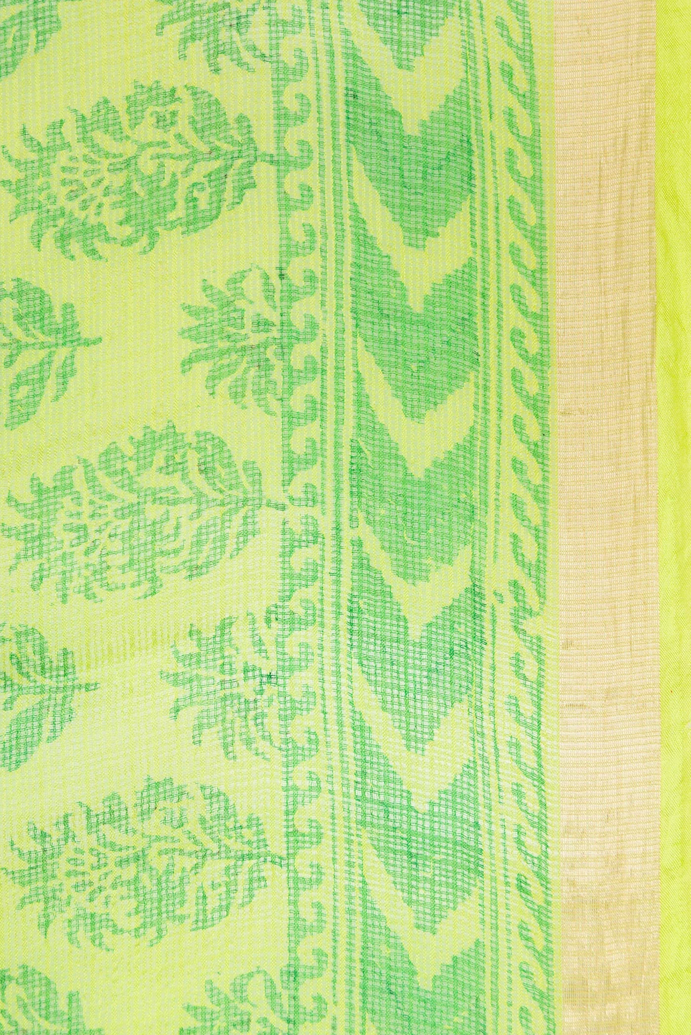 Parrot Green Kota Silk Saree - Image 3