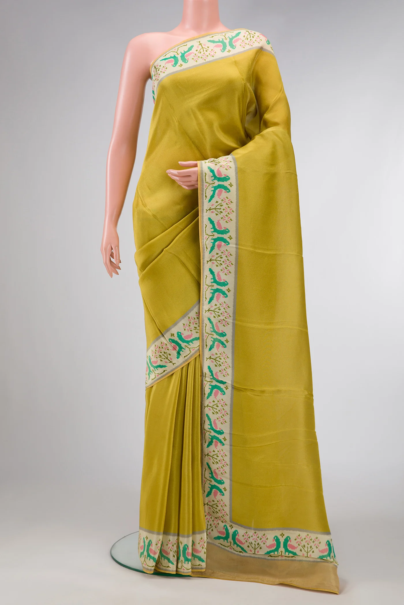 Green Dual Tone Mysore Georgette Saree