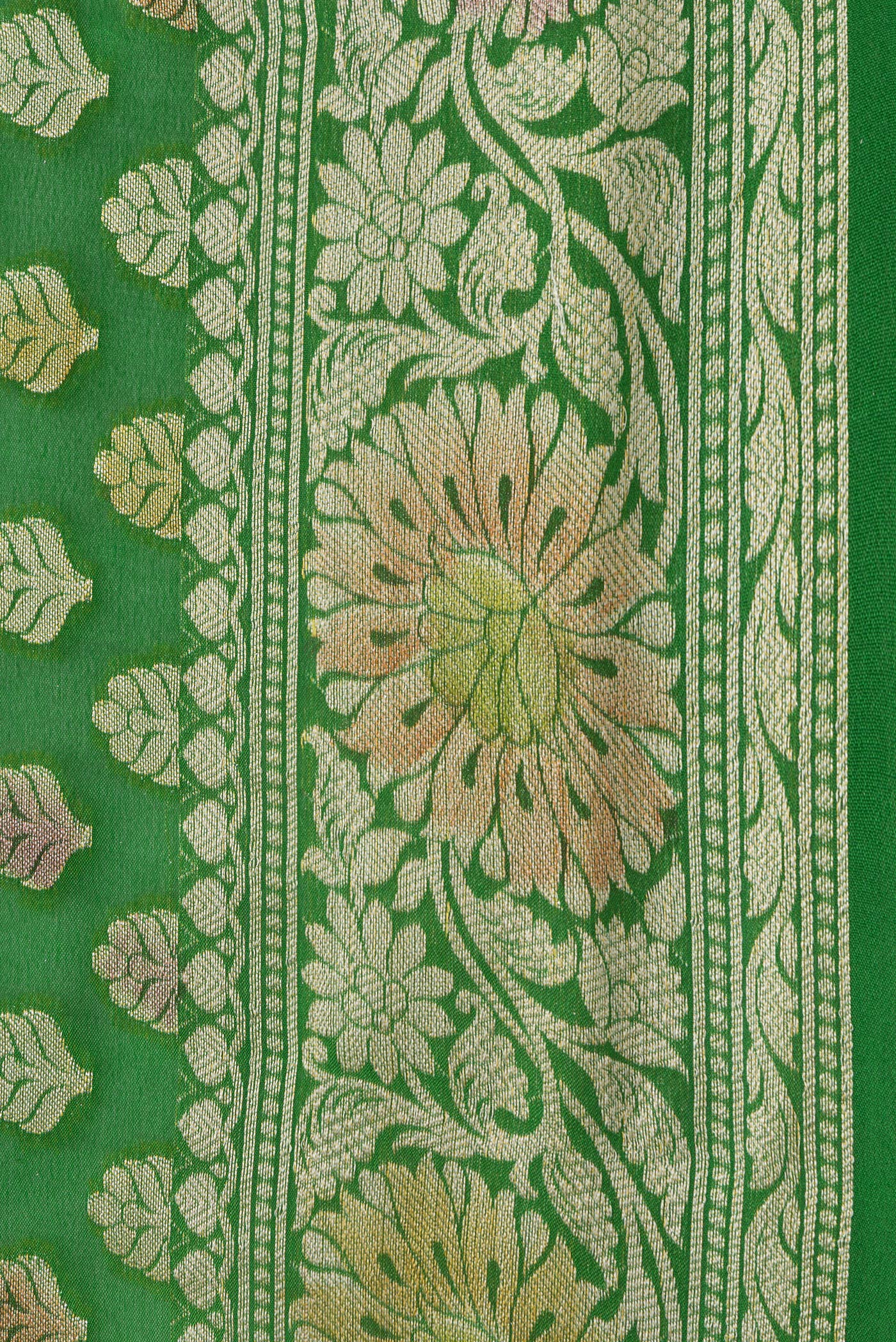 Green Banarasi Georgette Saree - Image 3