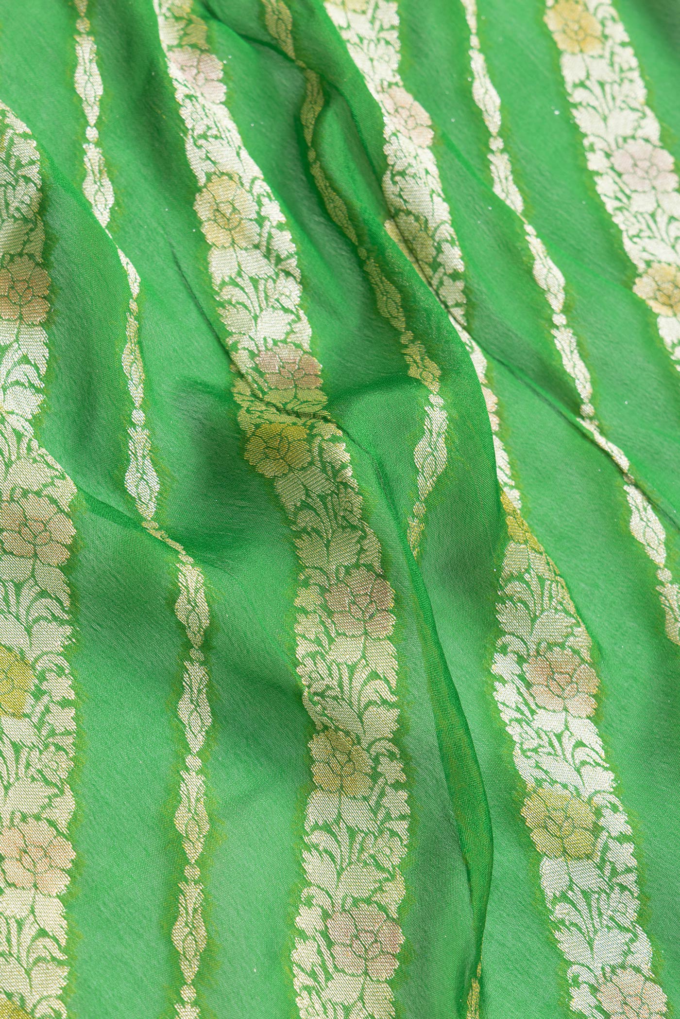 Green Banarasi Georgette Saree - Image 2