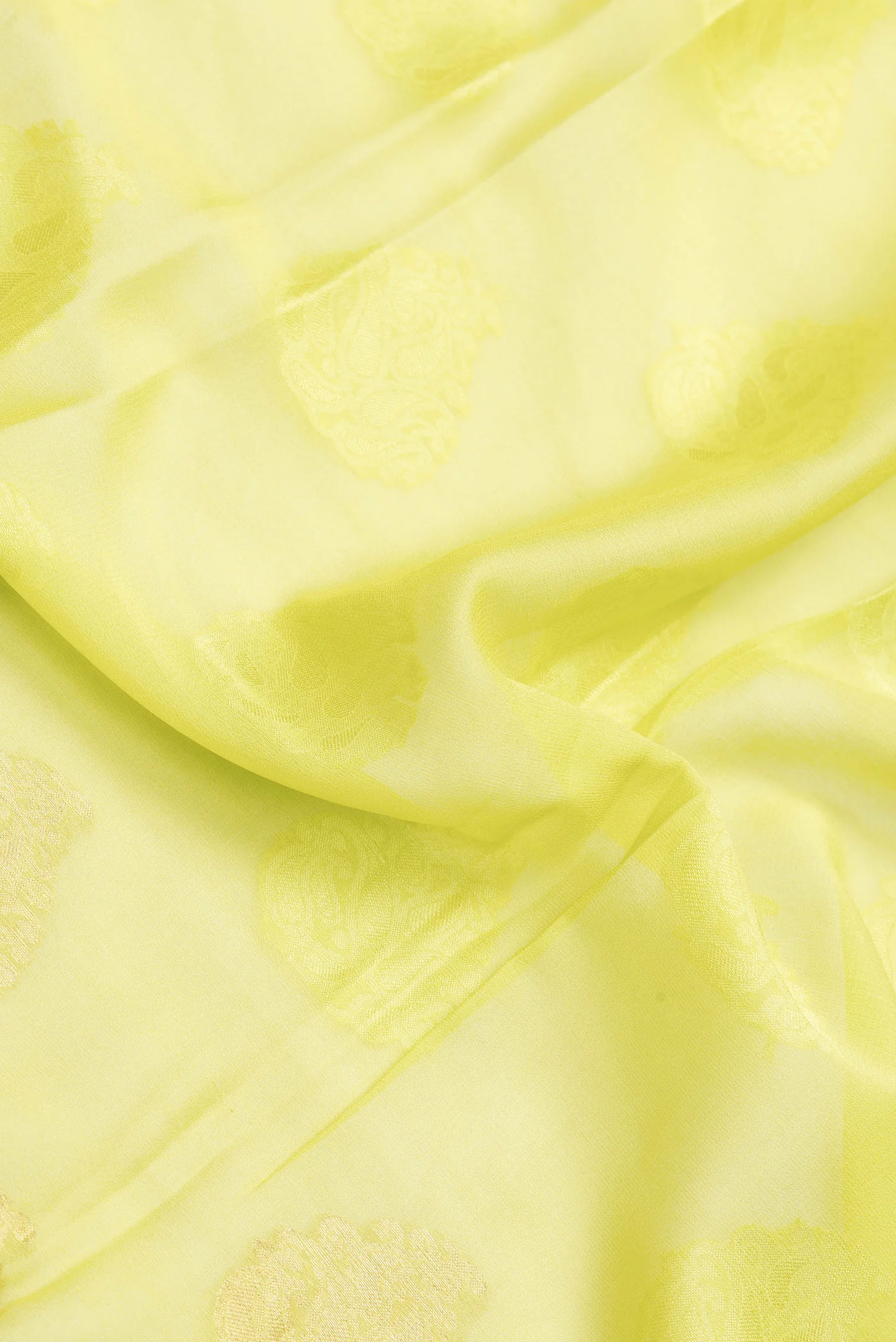 Lemon Yellow Mysore Georgette Saree - Image 2