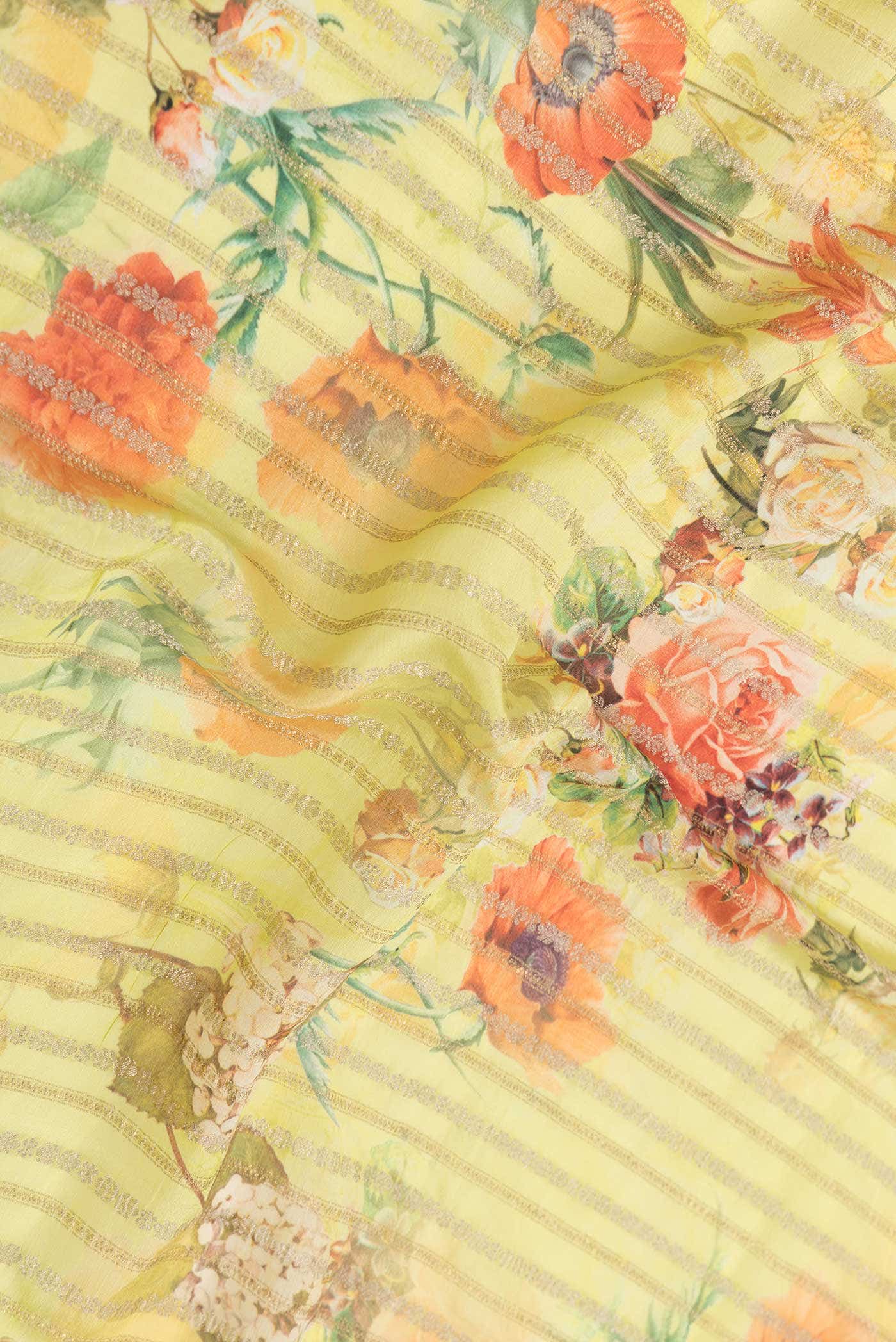 Parrot Green Dual Tone Mysore Georgette Saree - Image 3