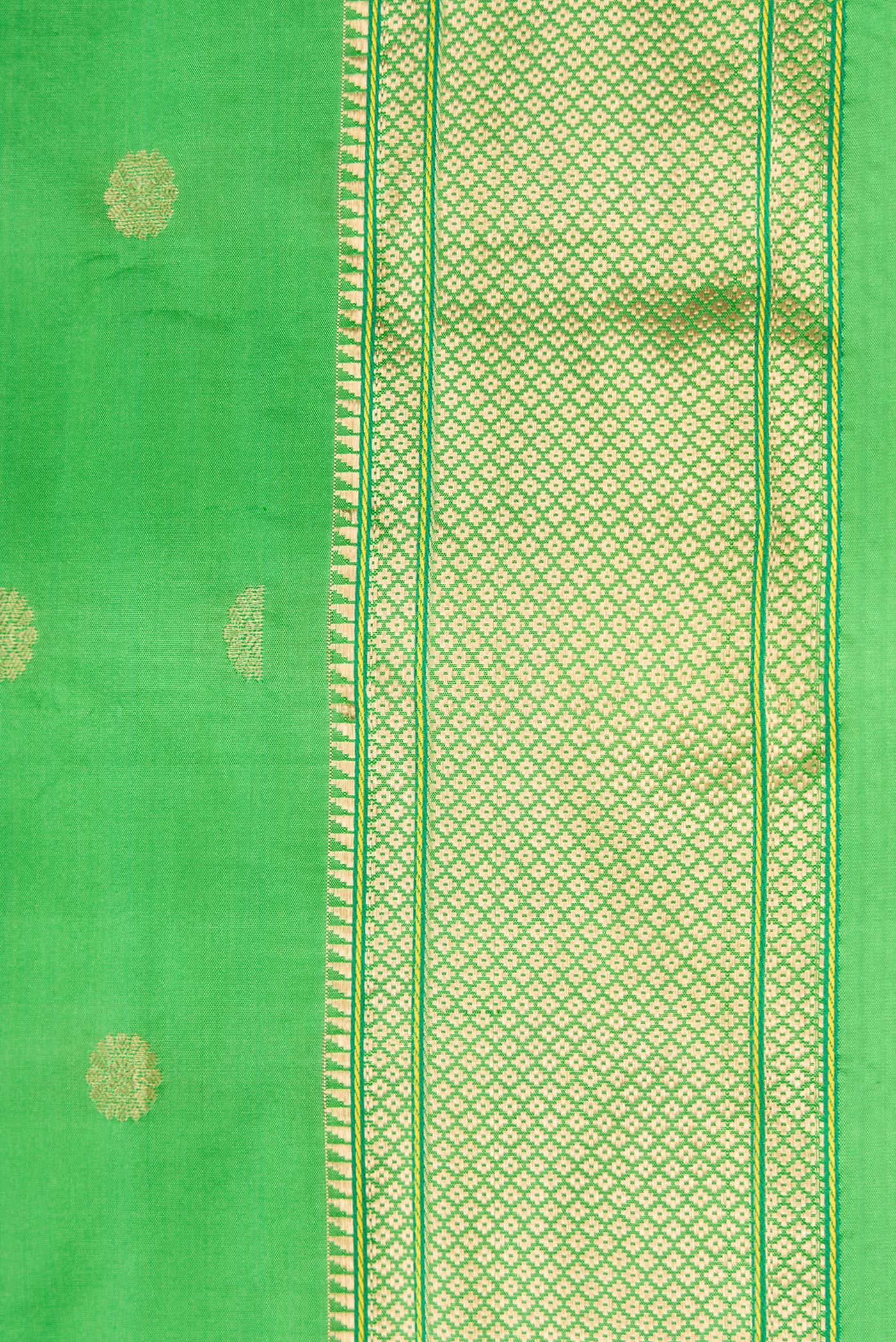 Green Blended Paithani Silk Saree - Image 3