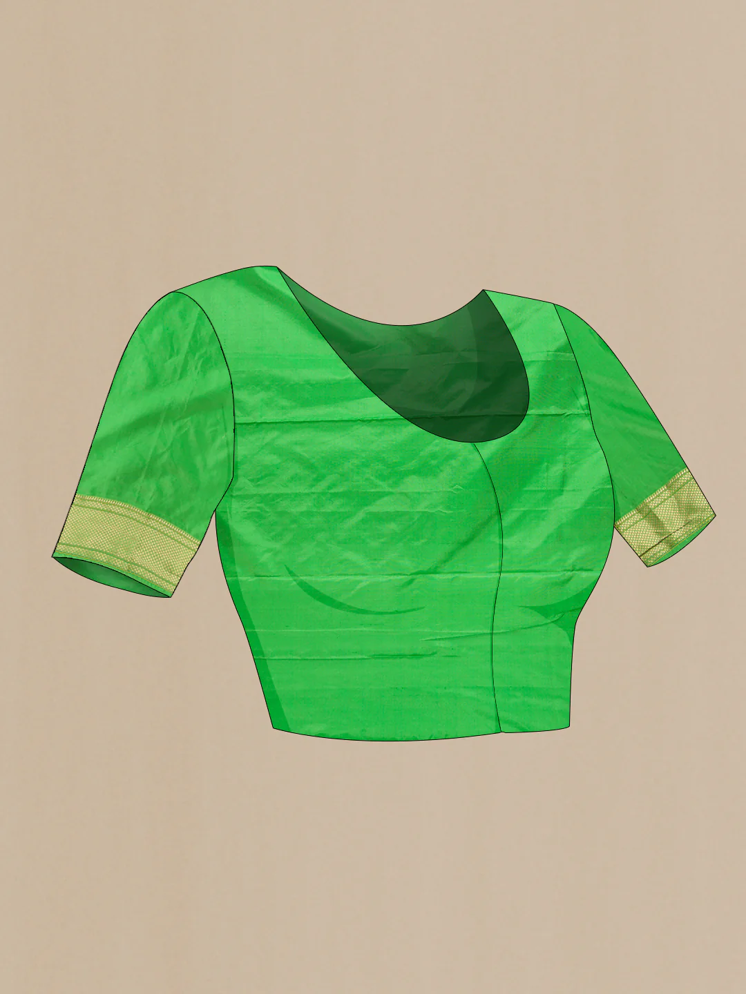 Green Blended Paithani Silk Saree - Image 5