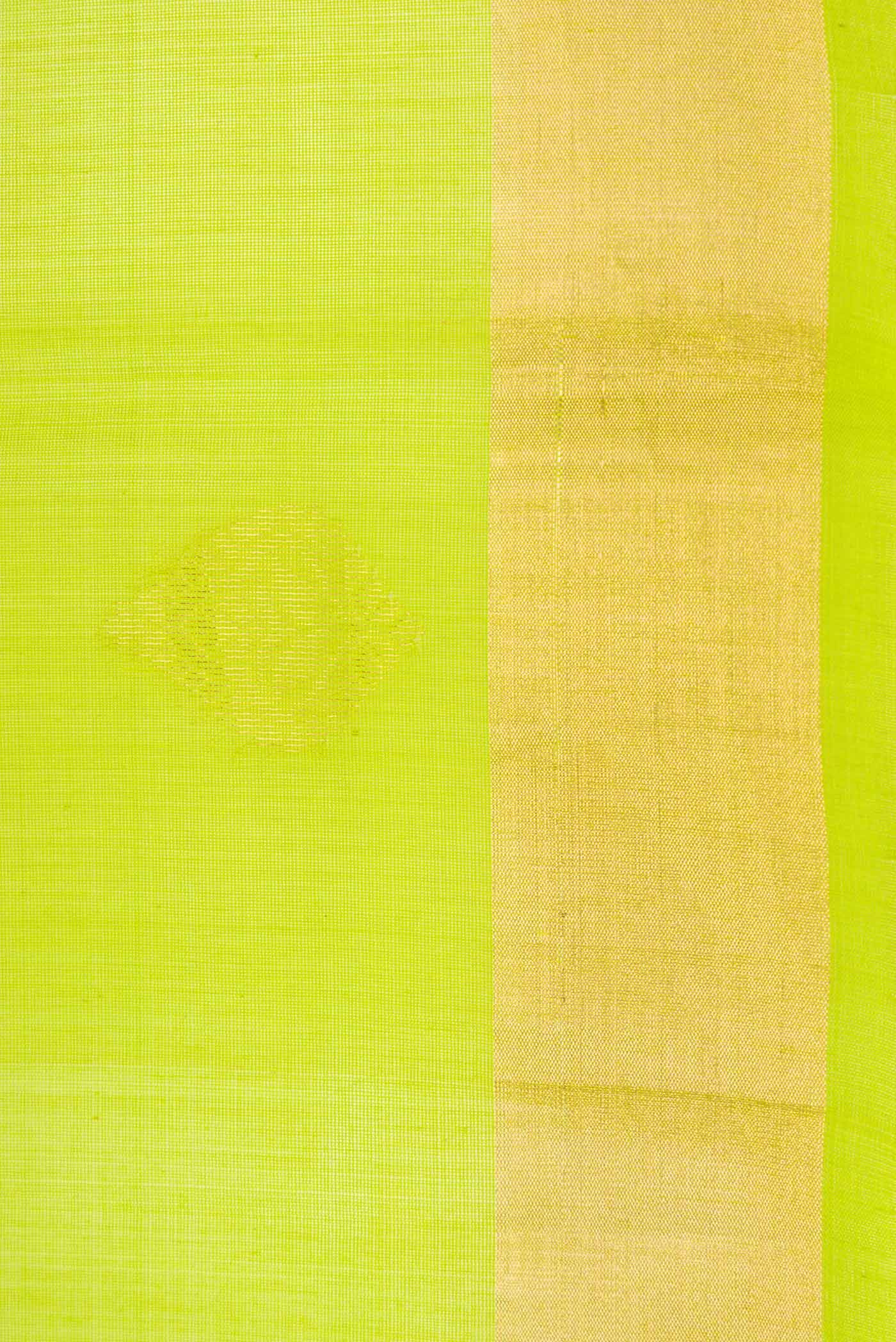 Parrot Green Dual Tone Silk Cotton Saree - Image 3