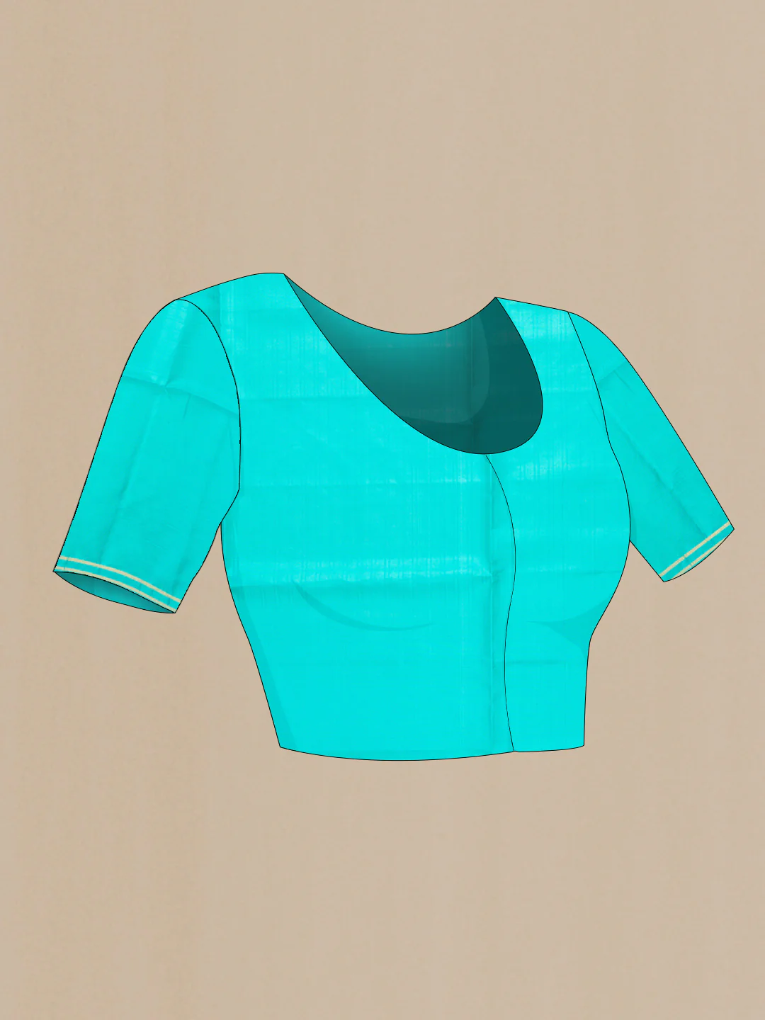 Sea Green Soft Silk Saree - Image 4